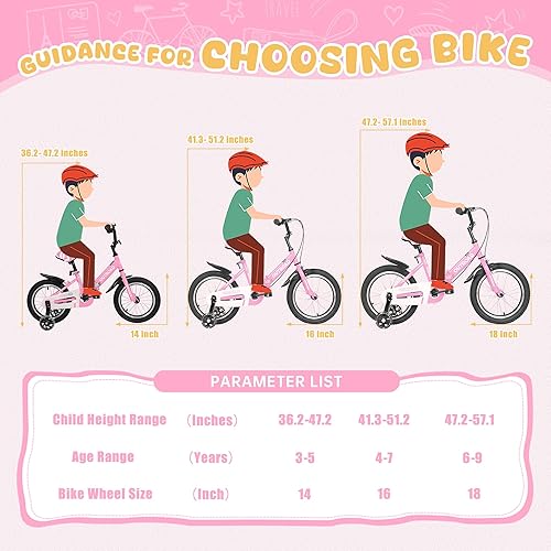 Miniatura 5 de Betterland Folding Kids Bike,14/16/18 Inch Children Bicycle with Training Wheels and Dual Handbrakes Toddler Sport Bicycle for 3-9 Years Old Boys