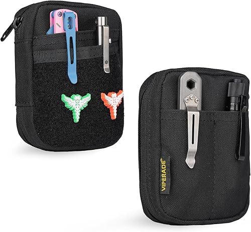 Miniatura 11 de VIPERADE VE31 Bolsa pequeña EDC, organizador de bolsillo para hombres, pequeño organizador multiherramienta EDC para Camo Negro,Negro