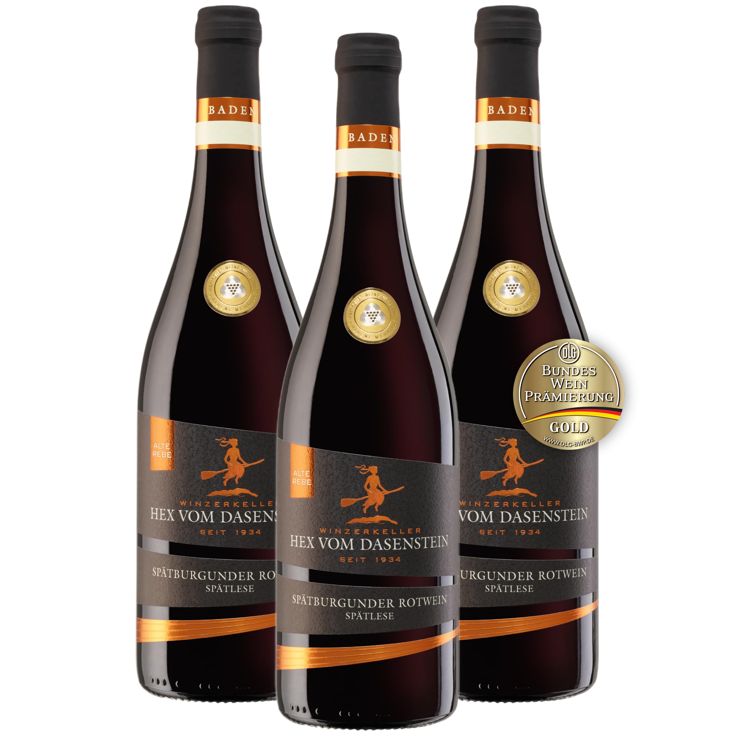 Hex vom Dasenstein Spätburgunder Rotwein Spätlese ALTE REBEN - vollendet in Ausbau und Lagerung, samtig und nachhaltig im Geschmack - Badischer Wein, Anbaugebiet Ortenau (3 x 0,75l)