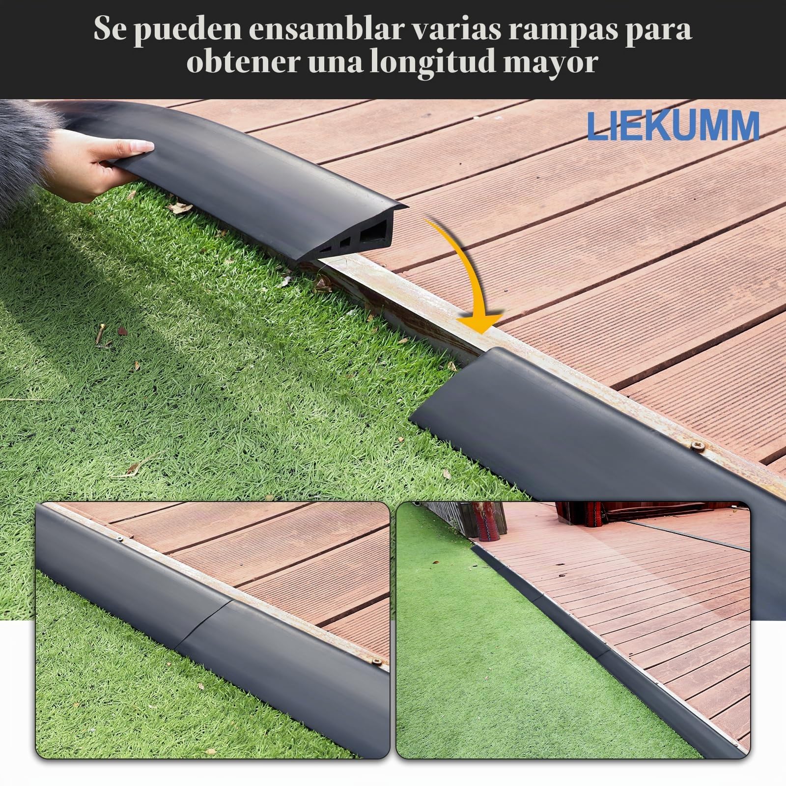 LIEKUMM Rampa Goma umbrales, Altura 3 cm, Cortable Rampa Silla de Ruedas