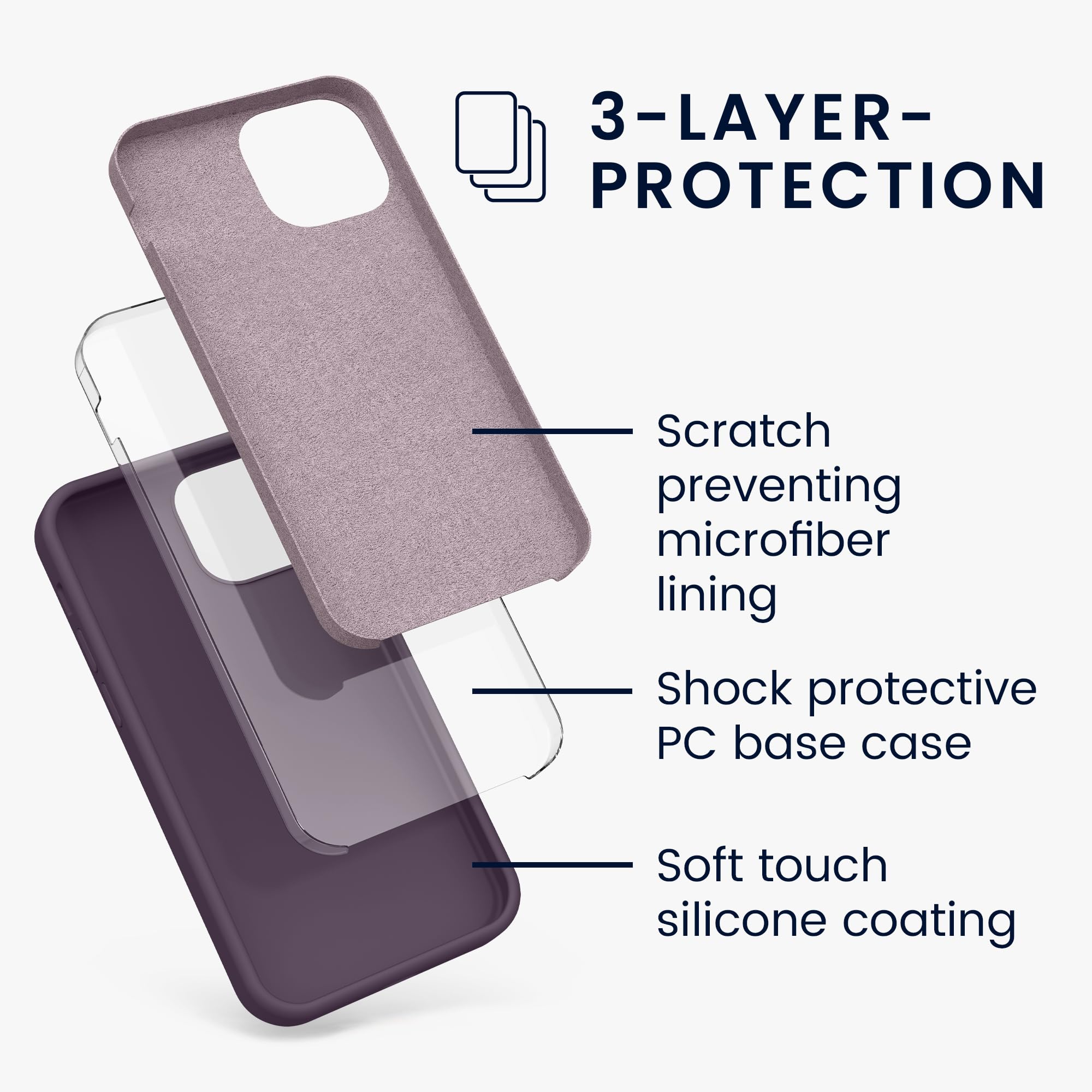 kwmobile Case Compatible with Apple iPhone 13 mini Case - TPU Silicone Phone Cover with Soft Finish - Pale Iris - Image 2