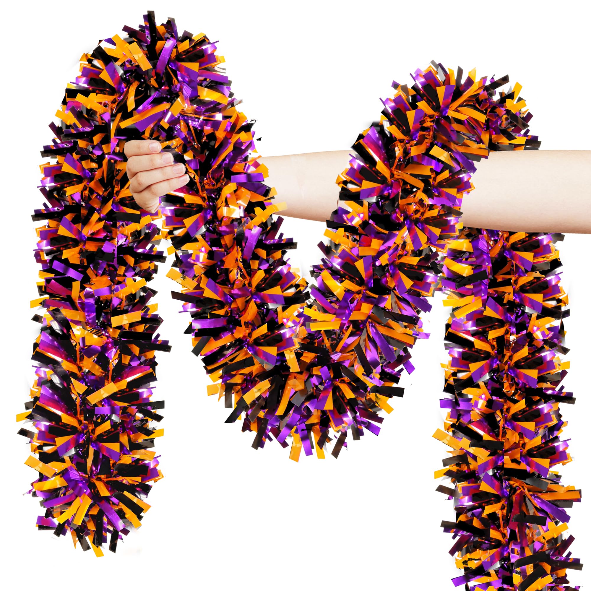 50FT Halloween Tinsel Garland Decorations for Home Tree Indoor Outdoor
