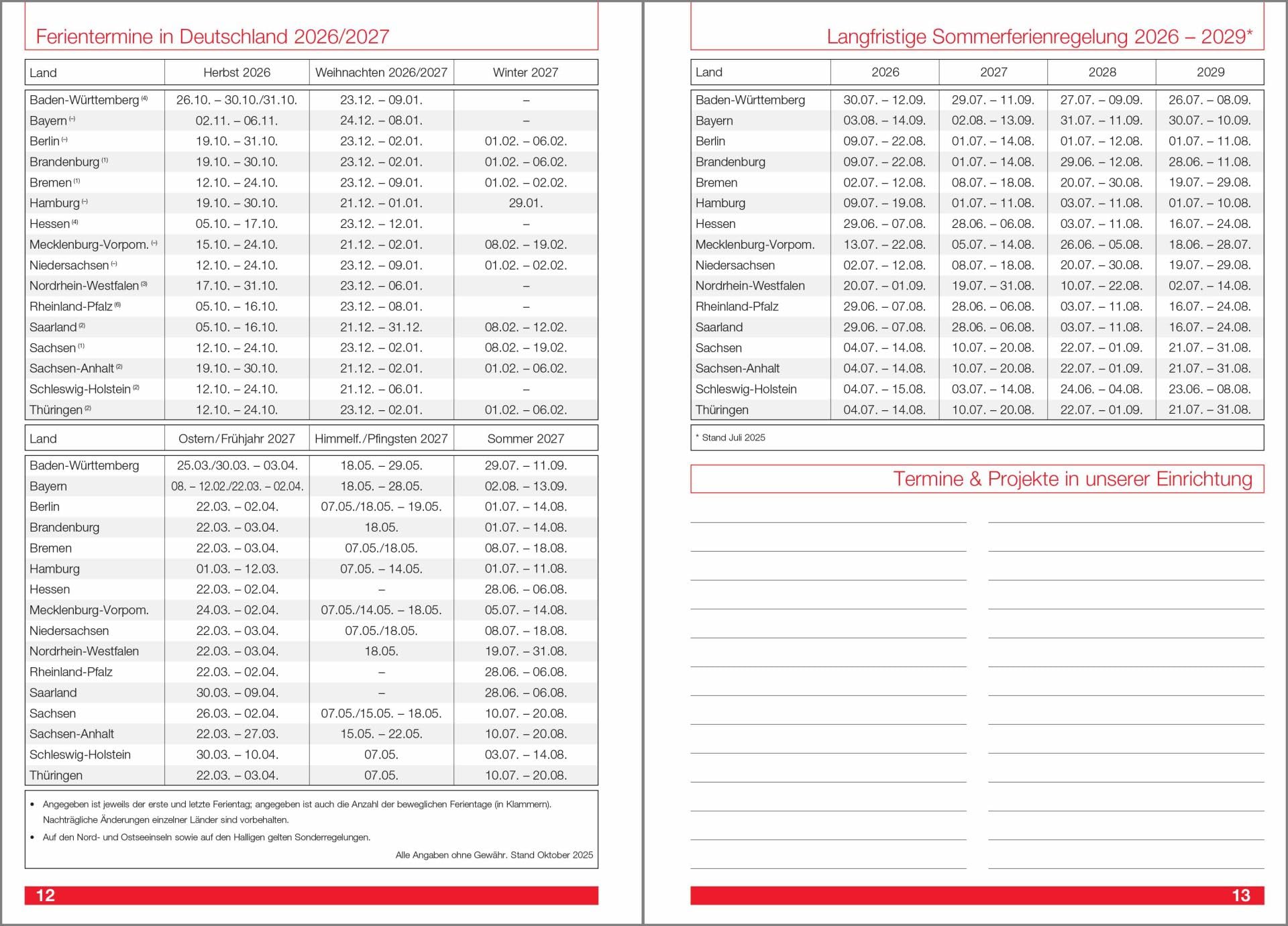 F&L ErzieherInnen-Kompaktplaner Hardcover 2026/2027