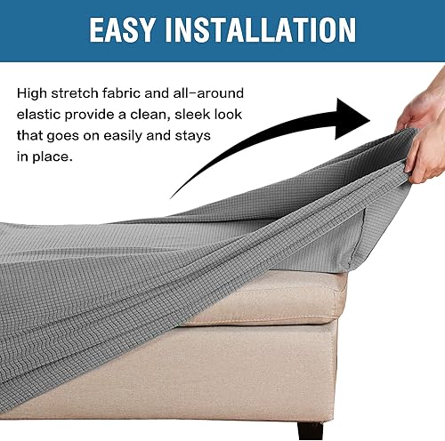 Miniatura 5 de H.Versailtex - Funda elástica para sillón (elastano), rectangular, con reposa pies para sala.
