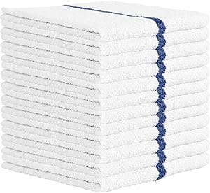Nabob Wipers Kitchen Bar Mop Towels 12 Pack - 100% Cotton - Size 14x17 - Perfect for Your Home, Kitchen, Bathroom, Bars, Restaurants & Auto - Super Absorbent