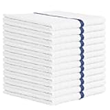 Kitchen Bar Mop Terry Towels 12 Pack - 100% Cotton - Size 14x17 - Perfect for Your Home, Kitchen, Bathroom, Bars, Restaurants & Auto - Super Absorbent (Blue Stripe)