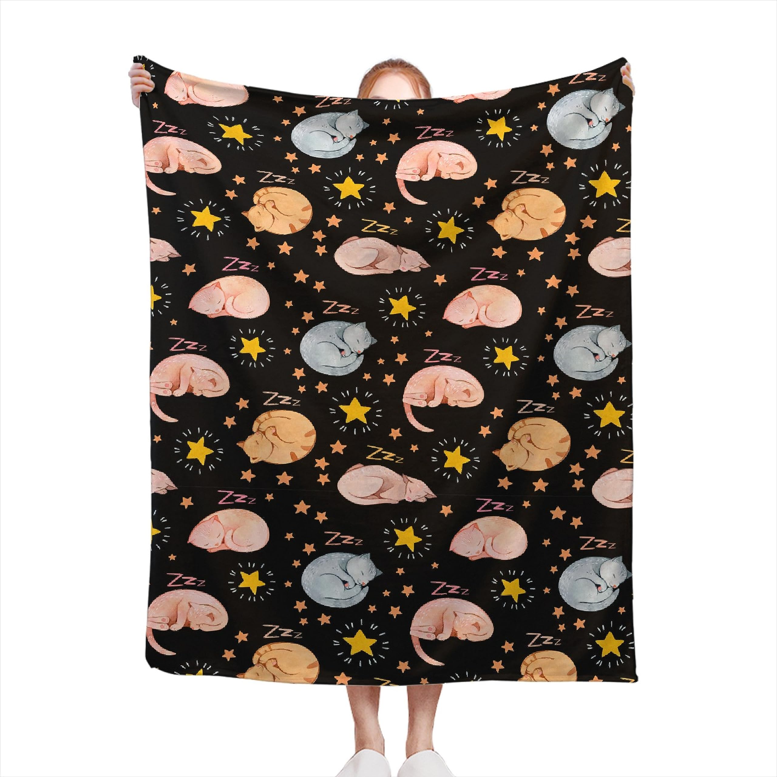 Cats Blanket Lightweight Flannel Throw Blanket Gifts for Girls in All Season Blanket for Bed/Couch/Sofa 30