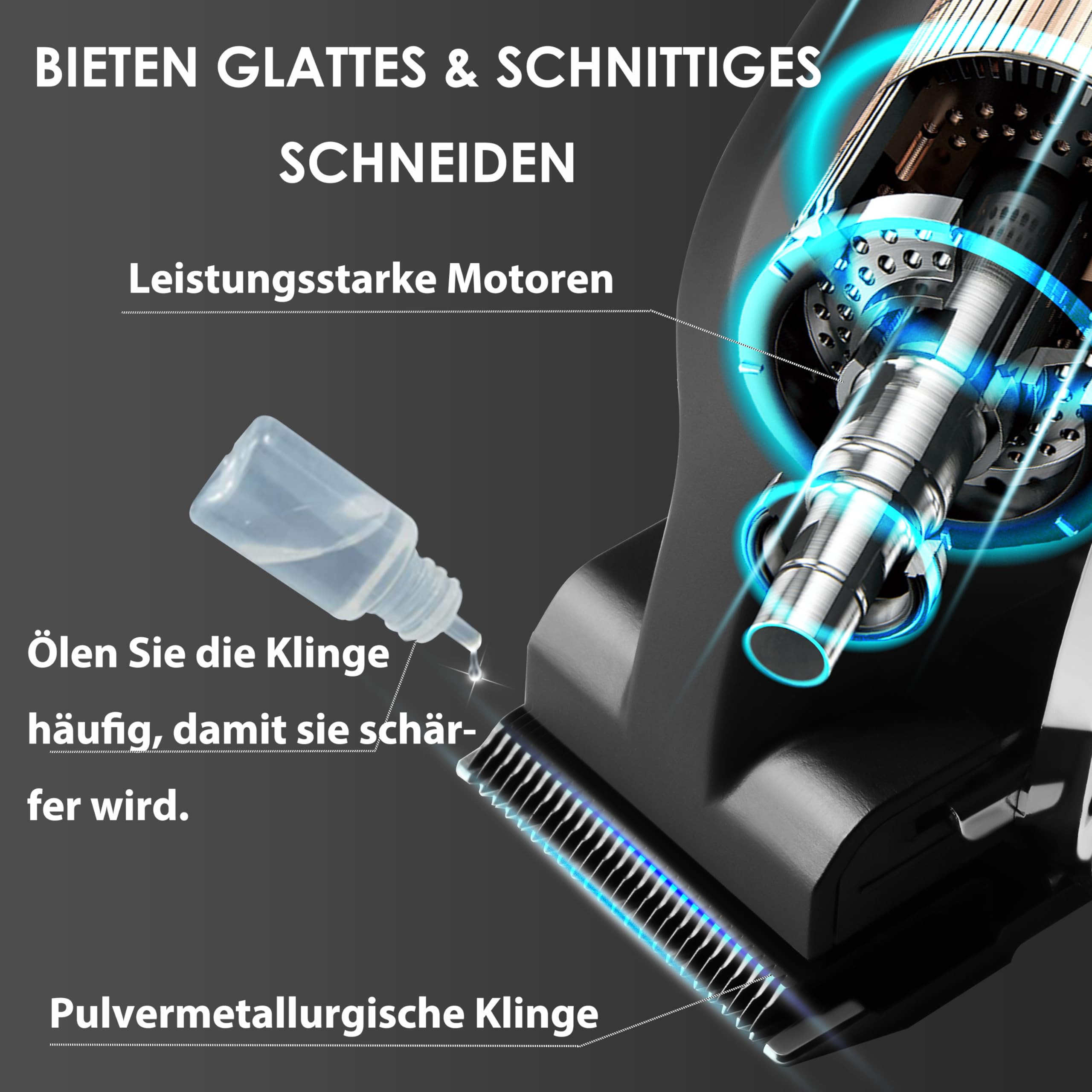 KEMEI 2296 Professionelle Haarschneidemaschinen für Männer | schnurlose Haarschneide-Kits, Haar- & Bartschneider, T-Klinge Barber Clippers mit USB wiederaufladbar, Schwarz