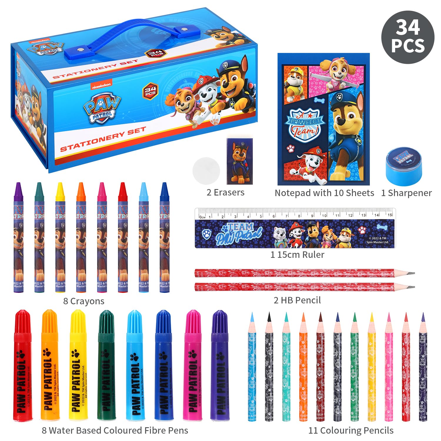 Set Da Colorare Paw Patrol Per Bambini - 32 Pagine, Album Attività, Adesivi, Mini Playpack, Regalo Ufficiale