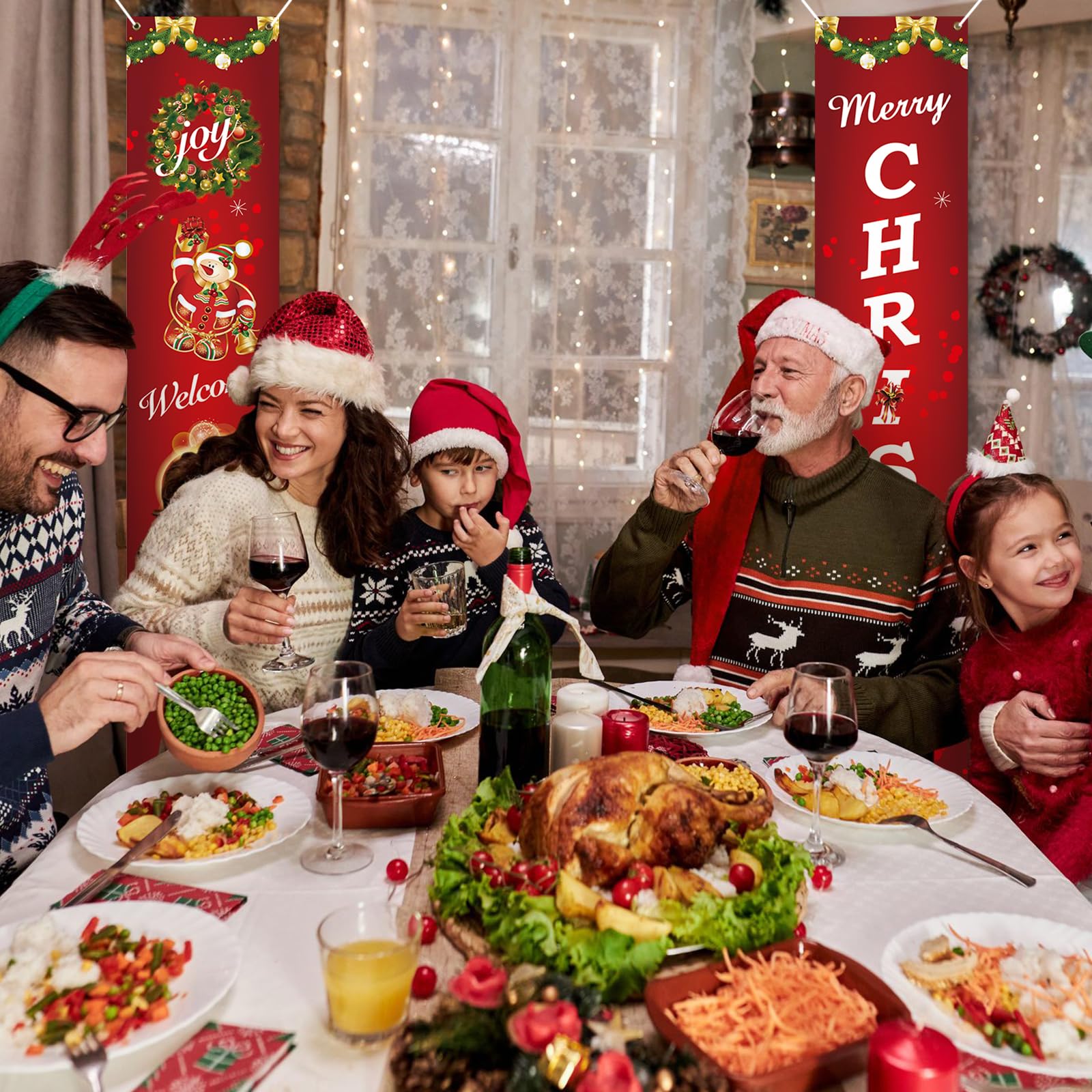 PartyYaa Christmas Door Banner, Xmas Banner Photo Booth Decorations - Image 4