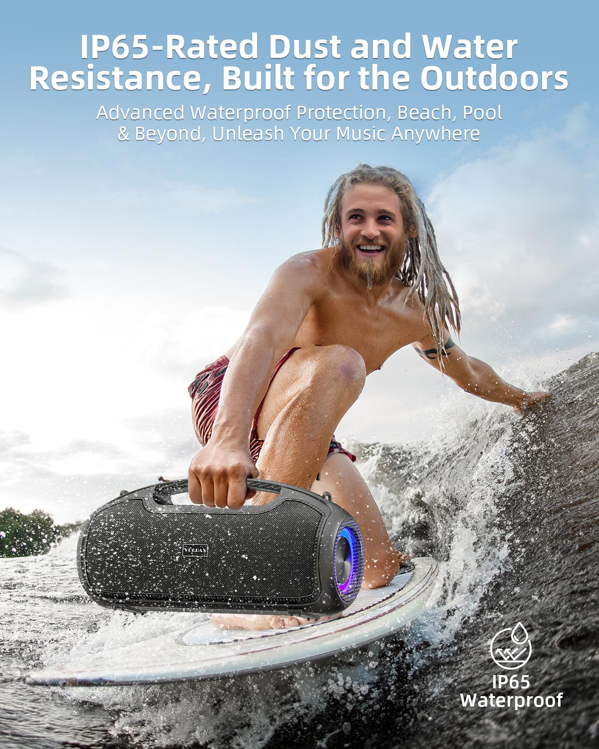 Cassa Bluetooth Portatile, (200W MAX) 120W Potente Altoparlante Wireless, IP65 Impermeabile Bluetooth Speaker, Bassi Profoni/DSP/Bluetooth 5.3 / TF/USB, Ideale per Feste, Esterno, Famiglia, Regalo