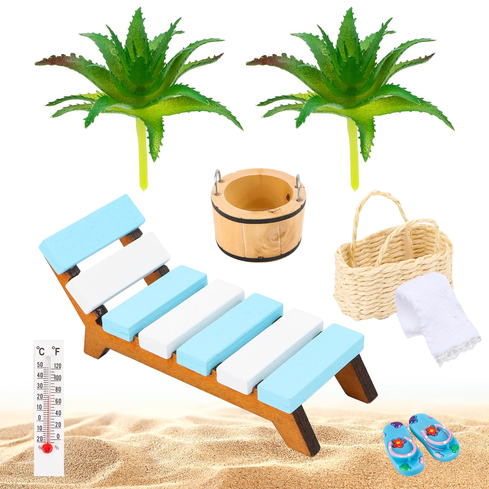 Miniature Decorative Sauna Accessories, 9 Pieces Wellness Decoration Accessories