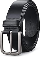 Buffway Men's 1.5" Top-Grain Leather Belt - Handmade, Durable, Comfortable for Formal & Casual Wear