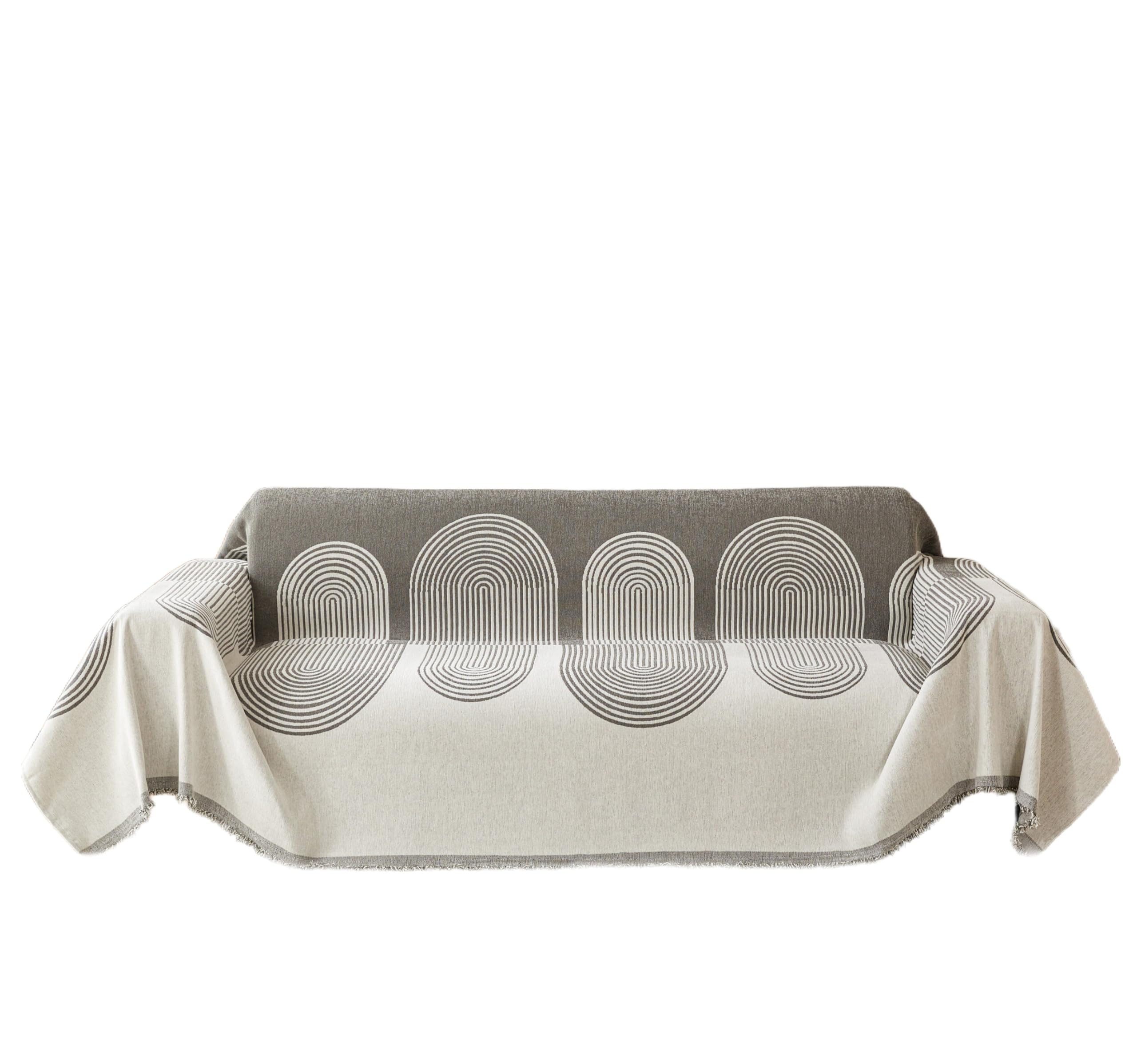 EBETA Sofadecken Sofaüberwürfe Sofa Cover Sofabezug 1/2/3/4 Sitzer, Sofahussen Sofa Abdeckung Hussen für Ecksofa (Grau, 180 * 380 cm)