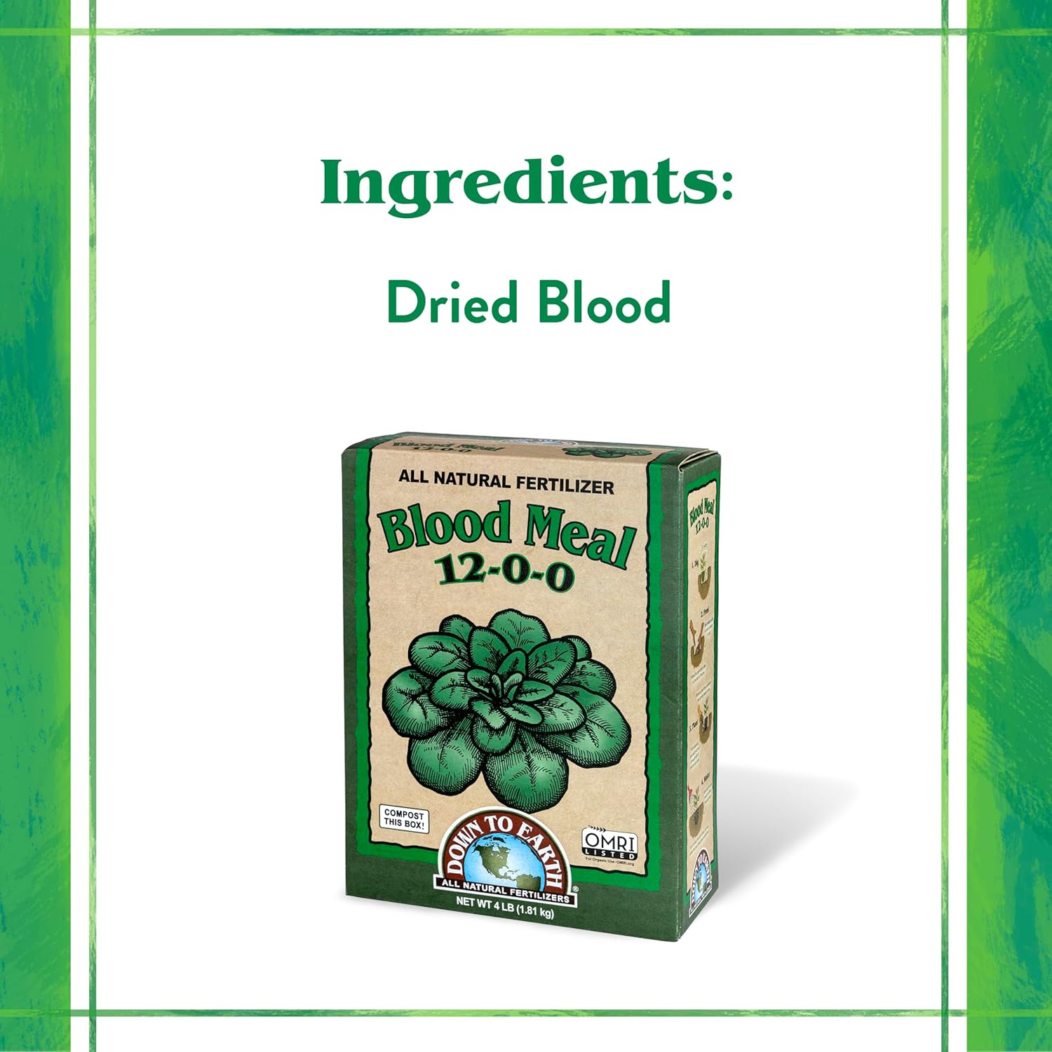 Down to Earth Blood Meal Fertilizer Mix 12-0-0, 5 lb