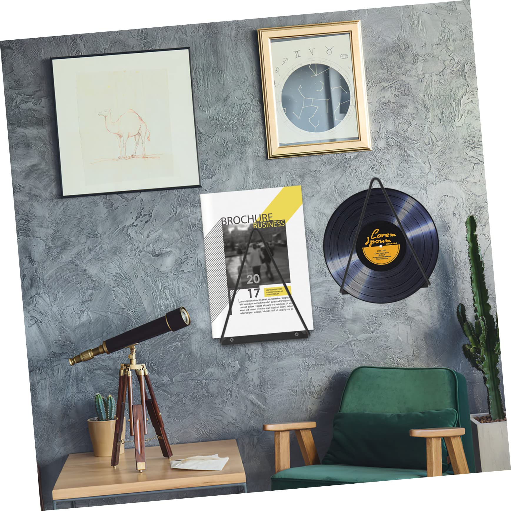 Amazon.co.jp: BUTIFULSIC 金属製錬鉄製三角形ラック 壁掛けビニール