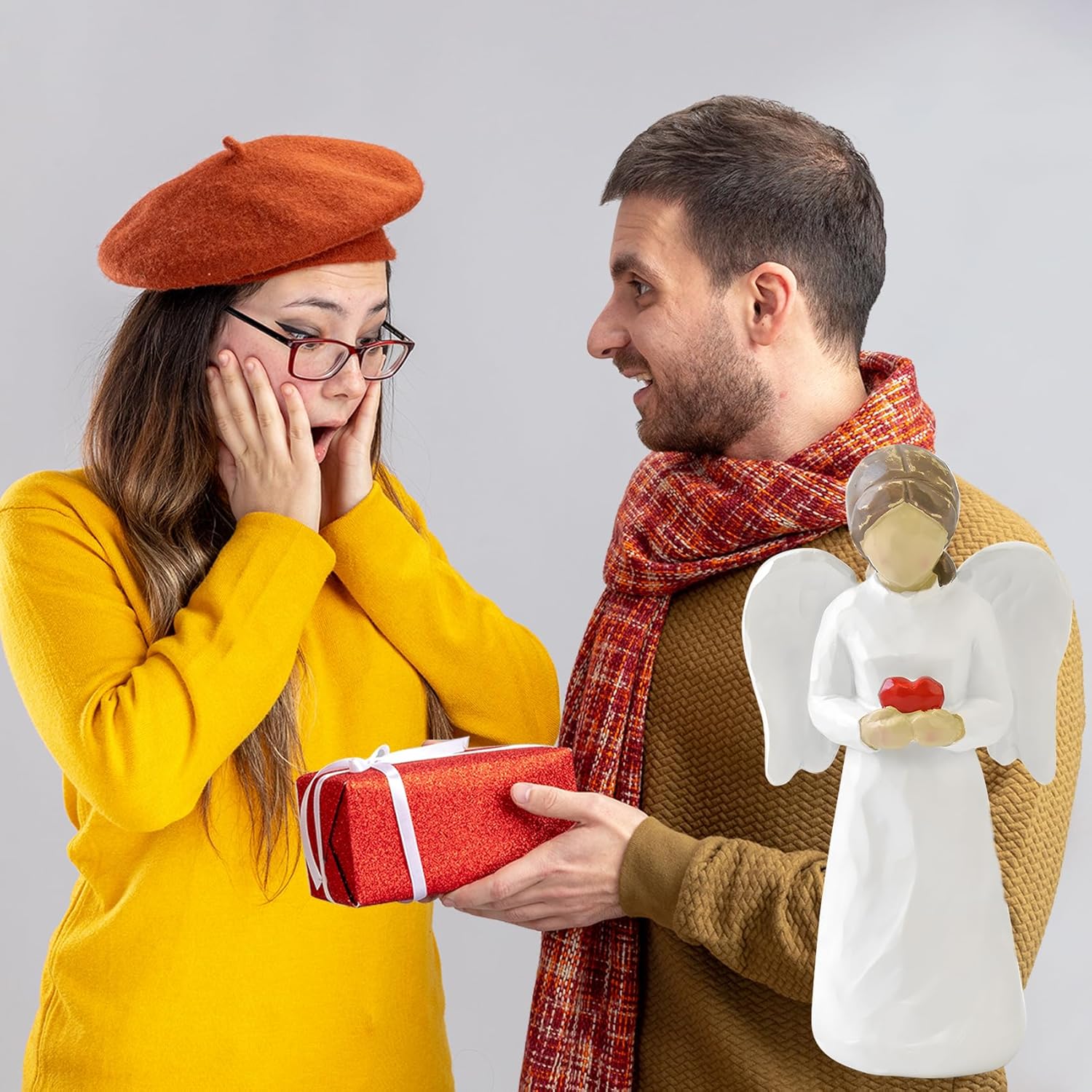 Guardian Angel Figurines for Women, Healing Angel Statue Home Decor Thanksgiving Christmas Birthday Gifts Resin Angel Ornaments, Hand-Painted Memorial Gifts for Loss of Loved One - Image 3