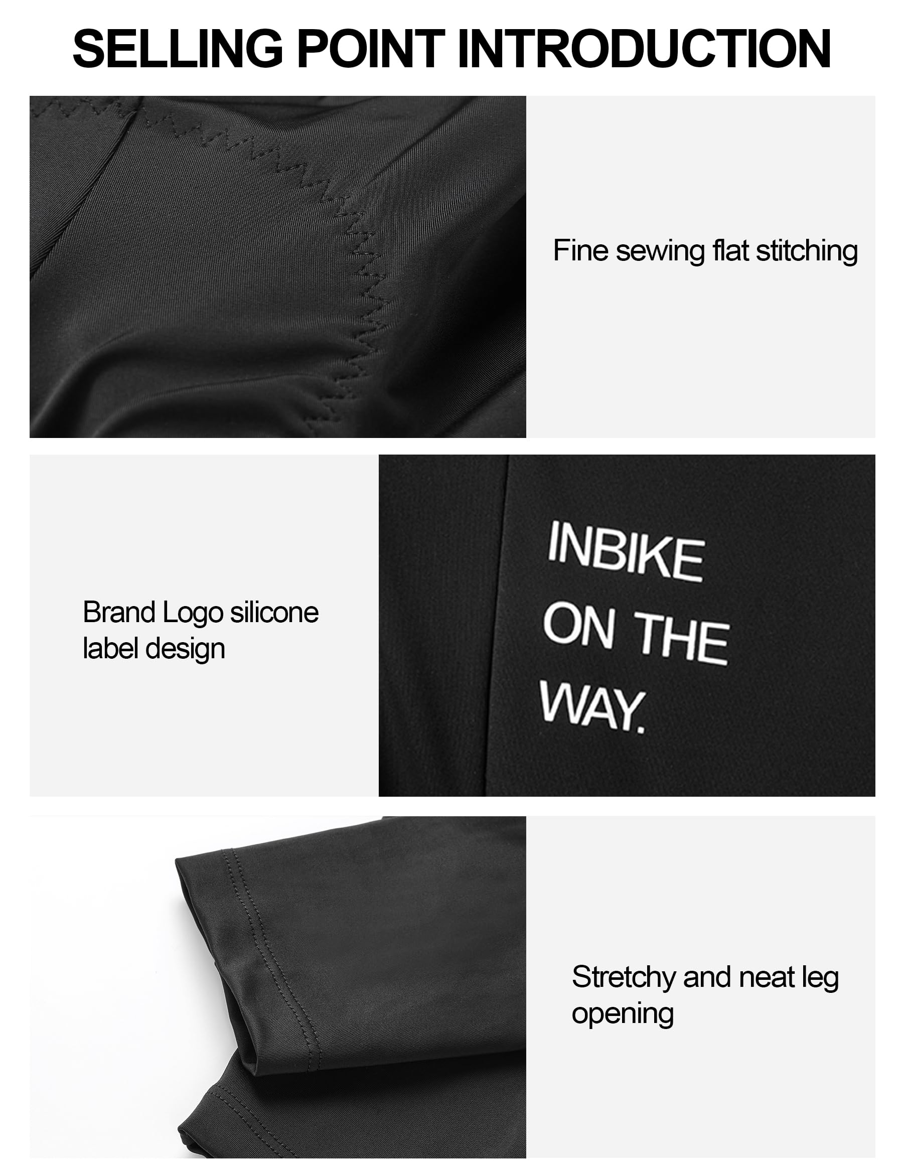 INBIKE Culotte con Tirantes Culotte Corto con Tirantes para Mujer con Acolchado 3D en el Asiento y un Bolsillo Transpirable Muy elástico