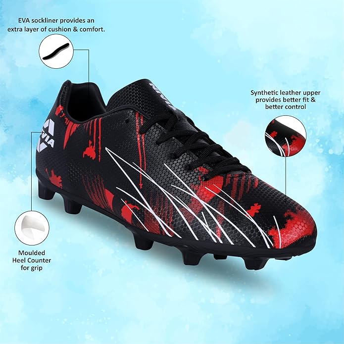 NIVIA Infra 2.0 Black and Red Football Boot