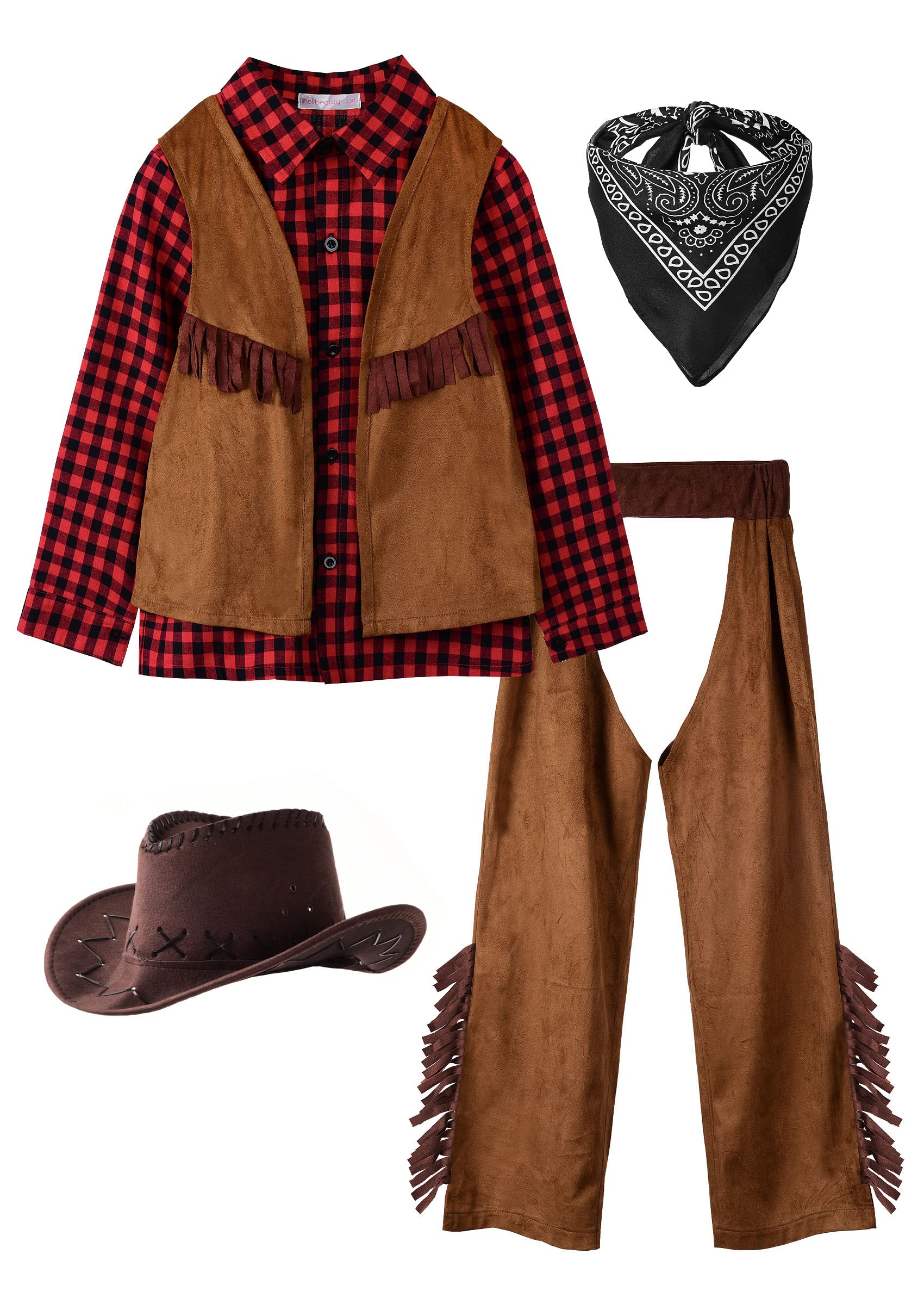 ReliBeauty DIisfraz Vaquero Niño Chaleco Disfraz Cowboy Carnaval Halloween