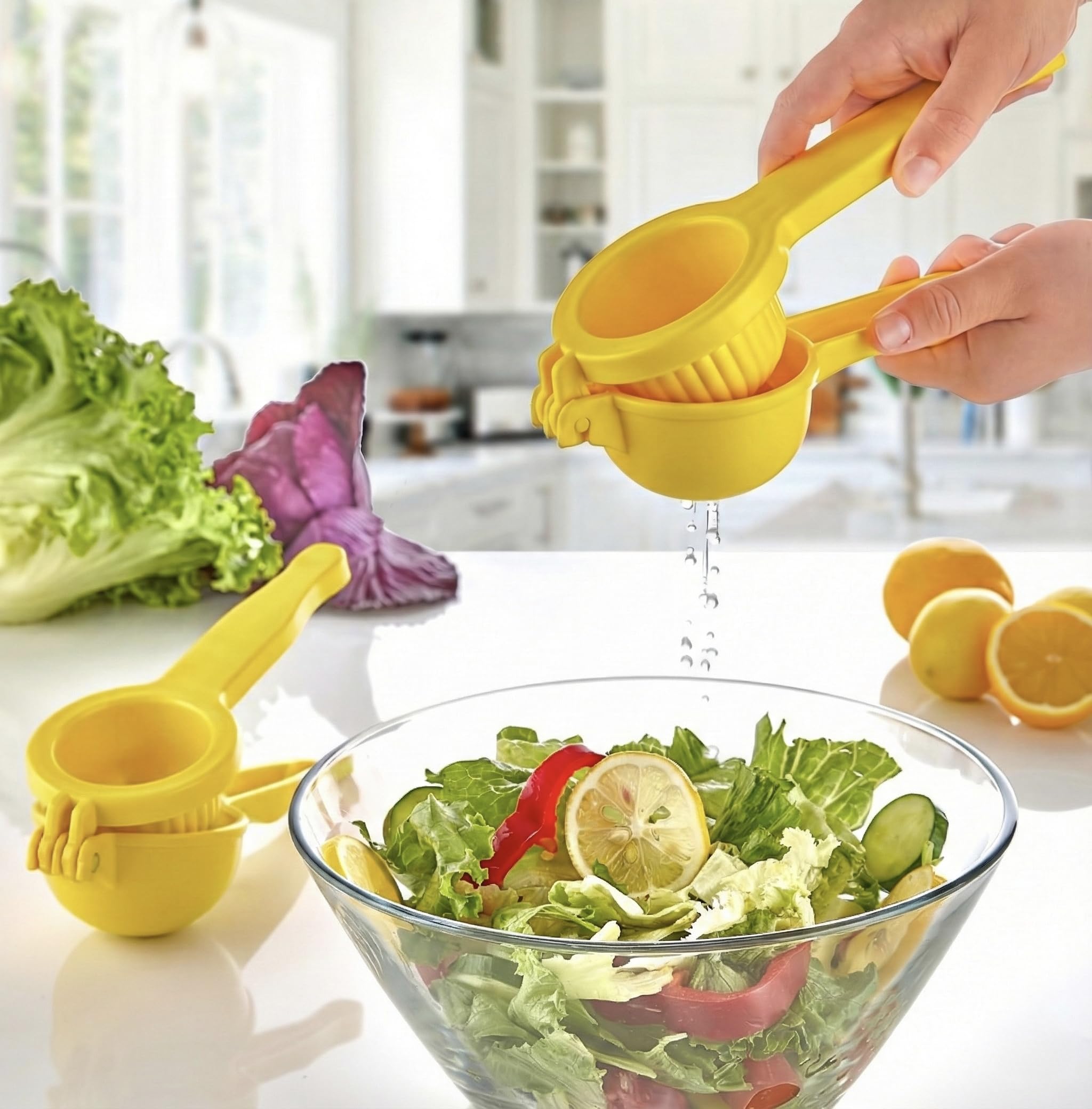 Teome Pratik Mutfak El Tipi Limon ve Narenciye Sıkacağı – Ergonomik Tasarım, Dayanıklı Gövde, Sarı