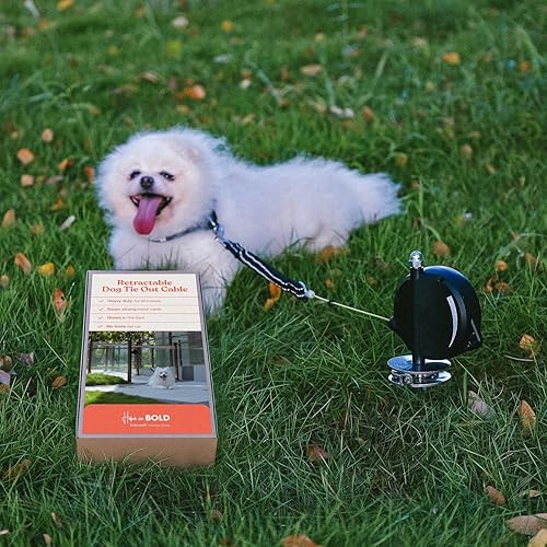 Miniatura 2 de Cable retráctil de amarre para perros de alta resistencia la línea definitiva para perros para exteriores - Cable retráctil de amarre súper fuerte