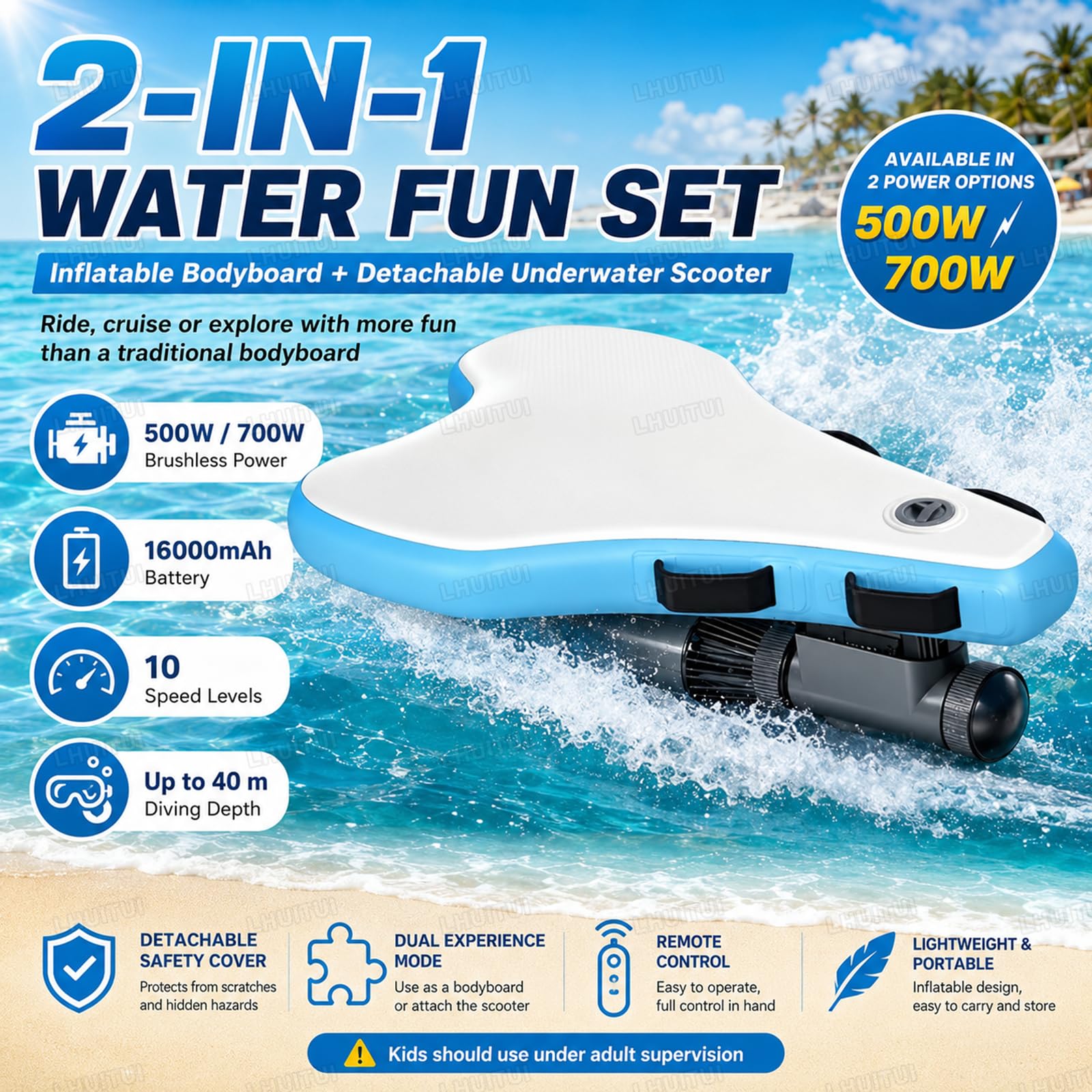 Paddle Board Eléctrico con Sistemas de Control Remoto 500W