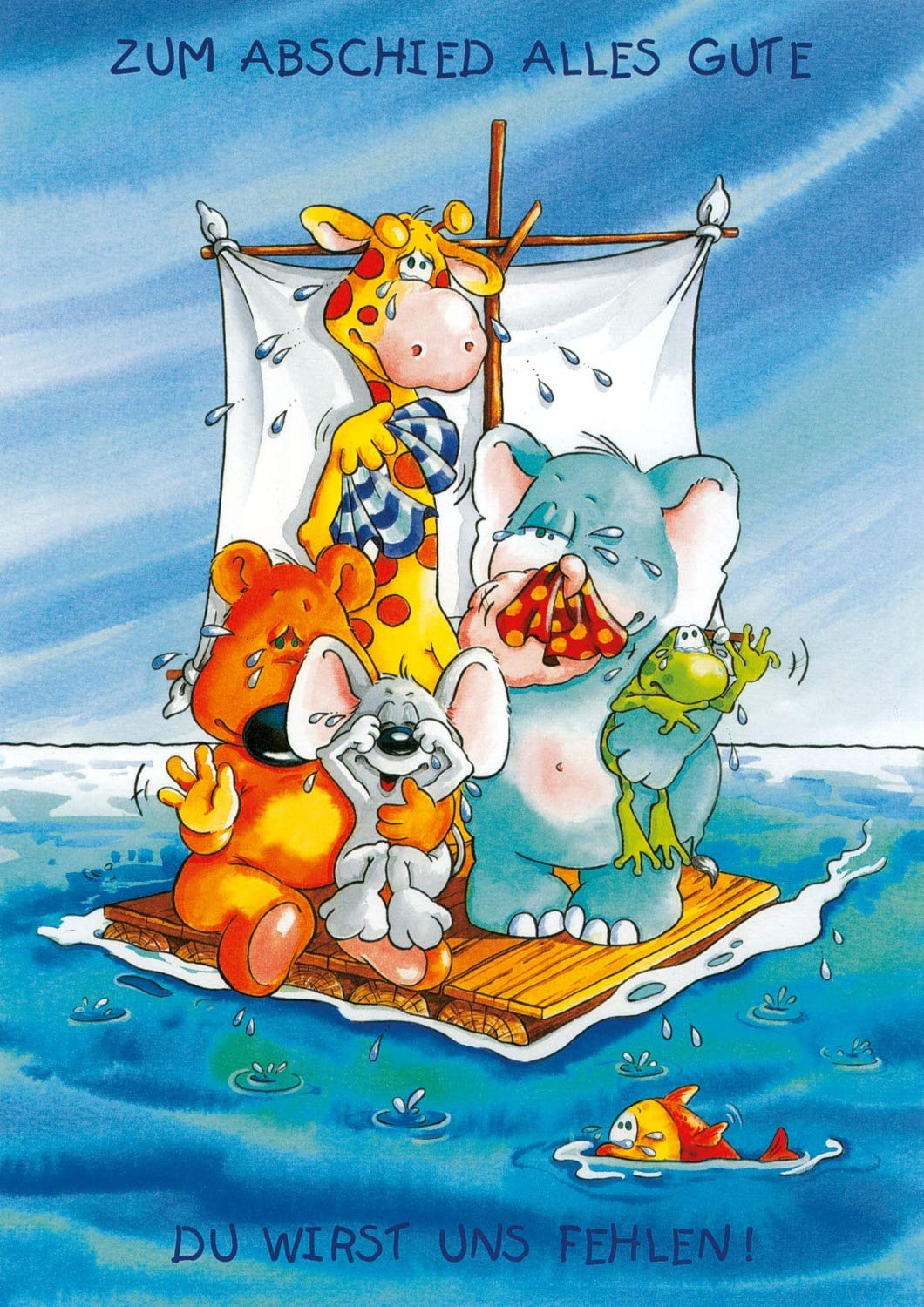 bsb A4 Leaving Card 29.7 x 21 cm Colleague & Colleague with Animal Motif Artful Leaving Card Retirement and Job Change