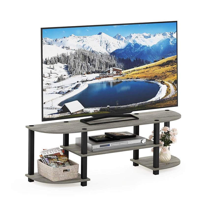 Furinno Turn-S-Tube Mobile Porta TV, Grigio