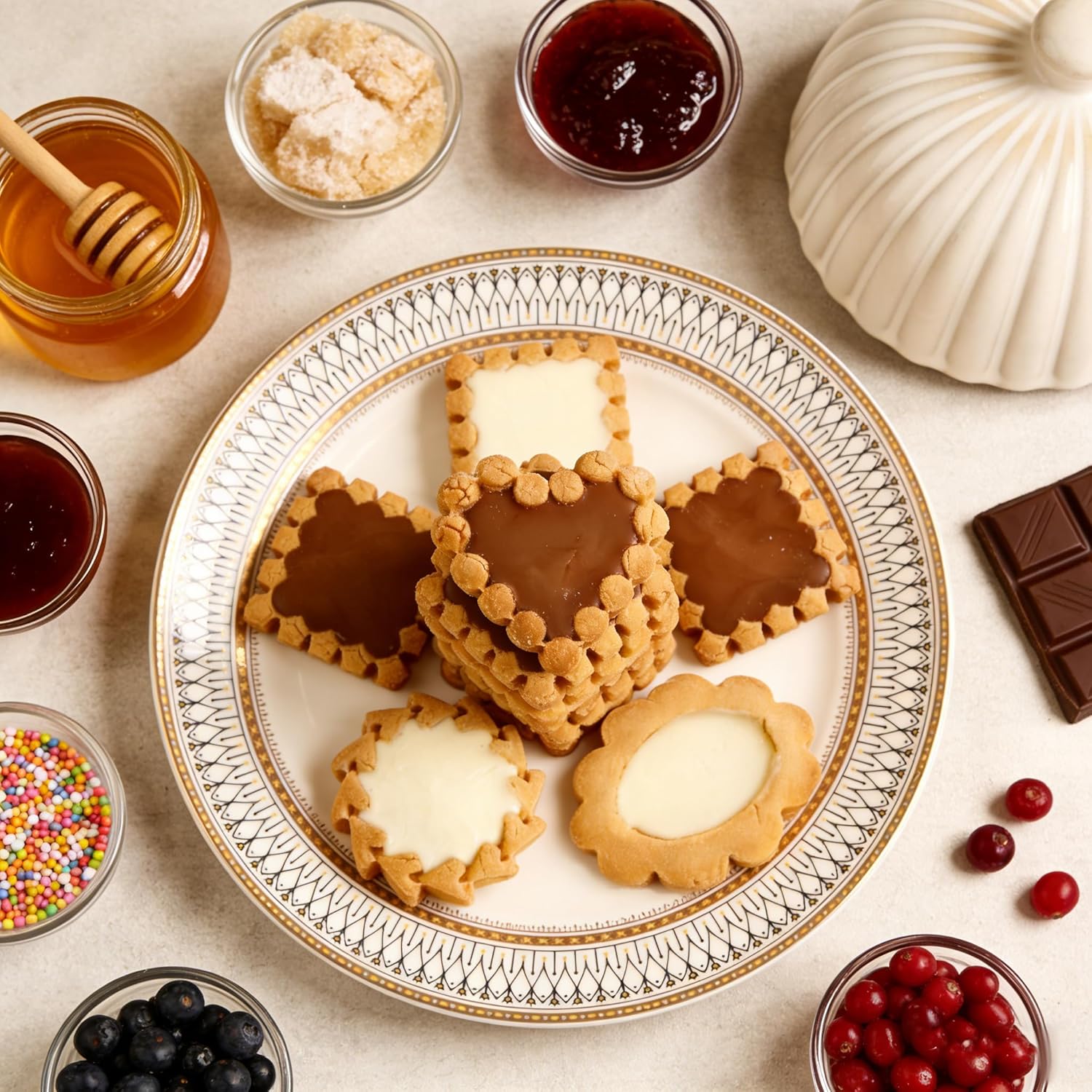 3D Jam Cookie Cutter, 3D Flower Biscuit Cutters Chocolate Sandwich Cookie Stamp Fun Cookie Press Mold for Baking Plunger Cookie Mold Fondant Molds - Image 8