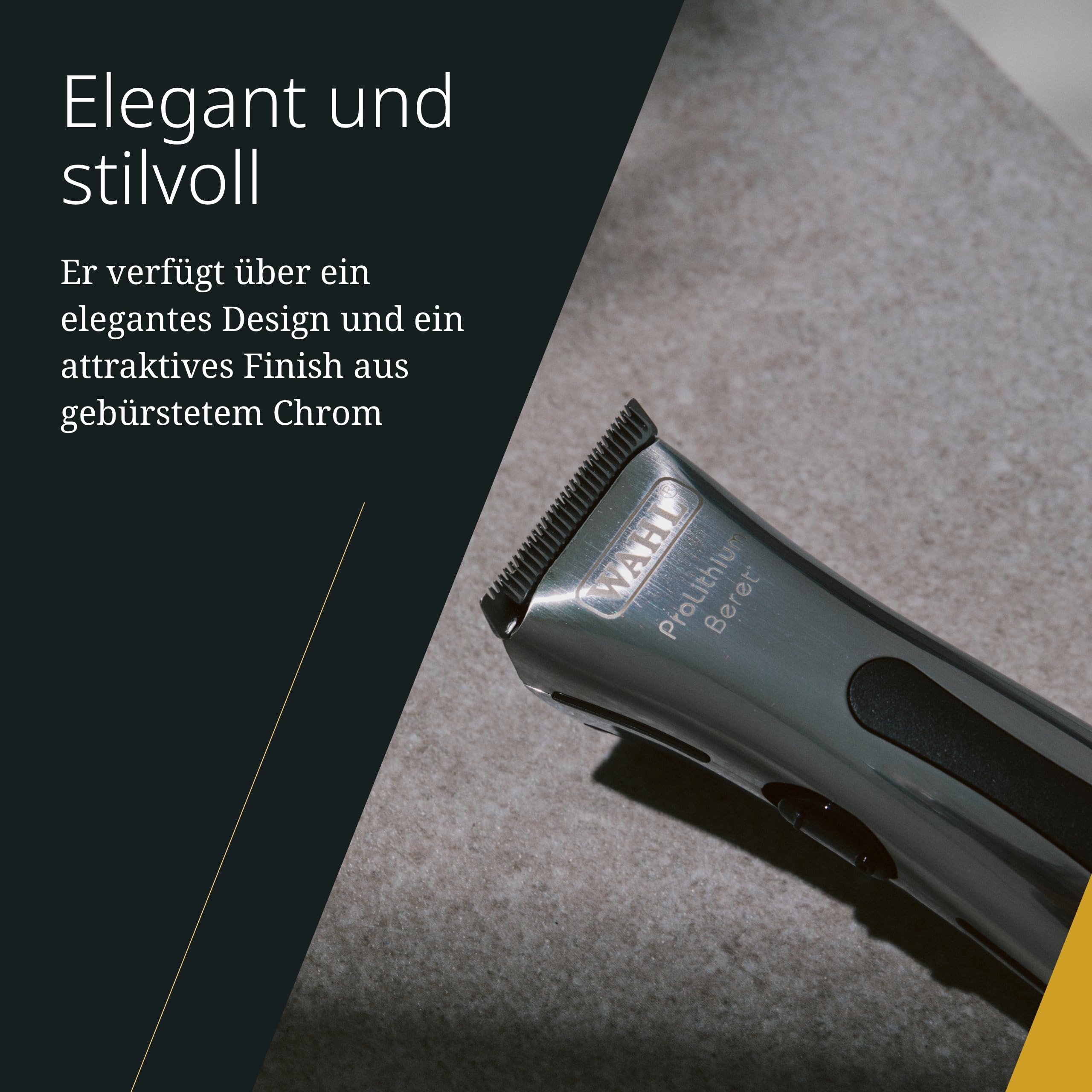 Wahl Beret, Netz- und kabelloser Konturen-Haarschneider, Silber/Schwarz | Konturen-Haarschneider mit Präzisionsklingensatz, Schnellwechselsystem, Haartattoos, Lithium-Ionen-Akku, 75 Minuten Laufzeit