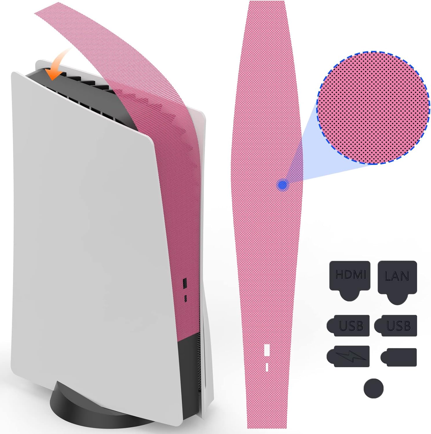 Dust Cover Net for PS5 Console, PS5 Heatsink Barrier Pets