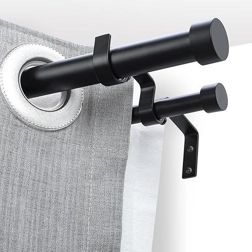 Miniatura 7 de OLV Barras de cortina dobles doradas de 72 a 144 pulgadas (6-12 pies), barra telescópica de cortina de ventana de 1 pulgada con remates de diseño de