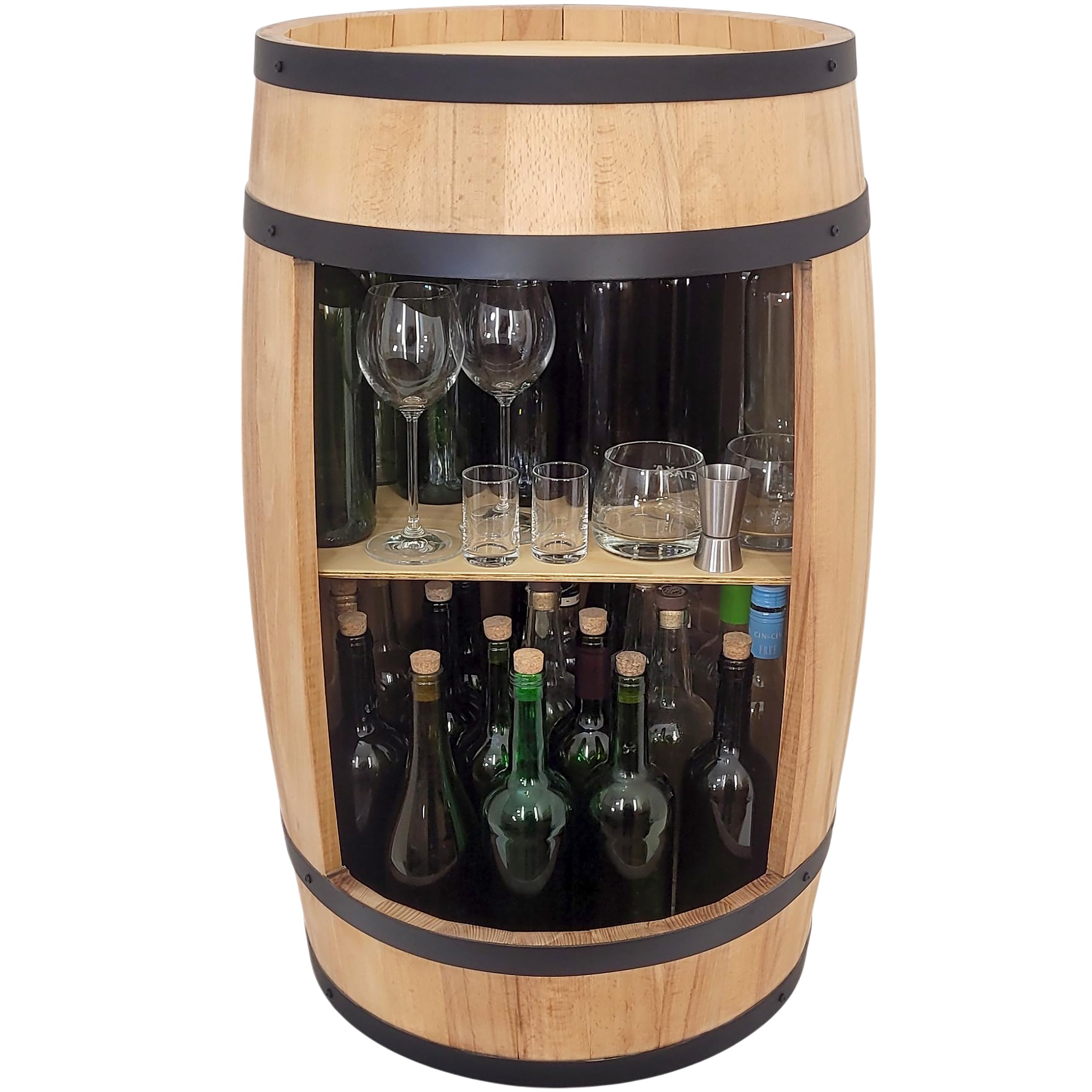 weeco Barile in legno sbarra armadietto per vino Cantinetta Botte Tavolo Portabottiglie Piano Interno - Mobile Bar vintage portavini. Grande regalo - Portabottiglie In Legno, Mobile bar, Credenza bar