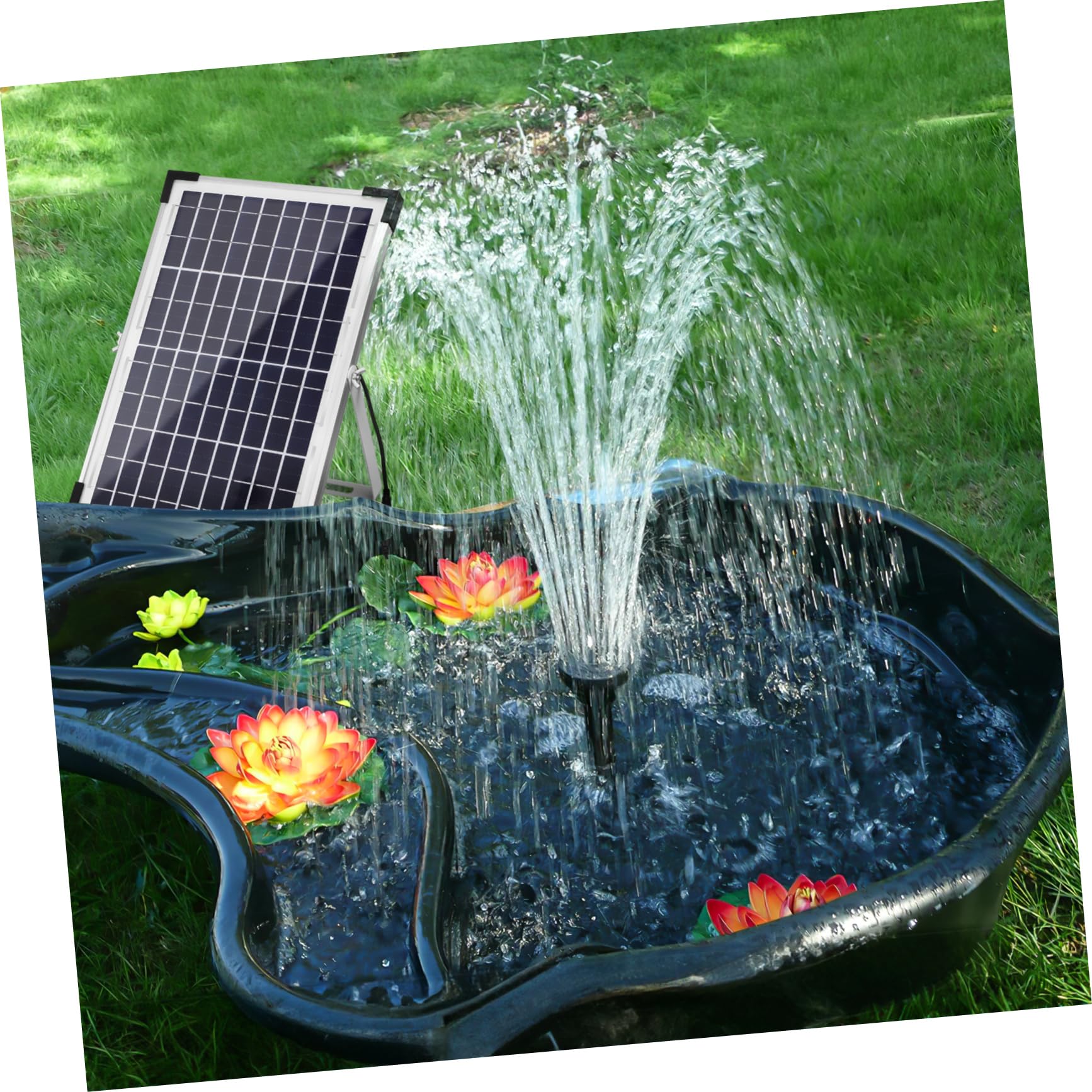 Fontana Abs Giardino 12w per Nera in Solare Bsv-sp100 Esterno | Capacità 1350l/h, Angoli Regolabili, Installazione Semplice, Costruzione Robusta