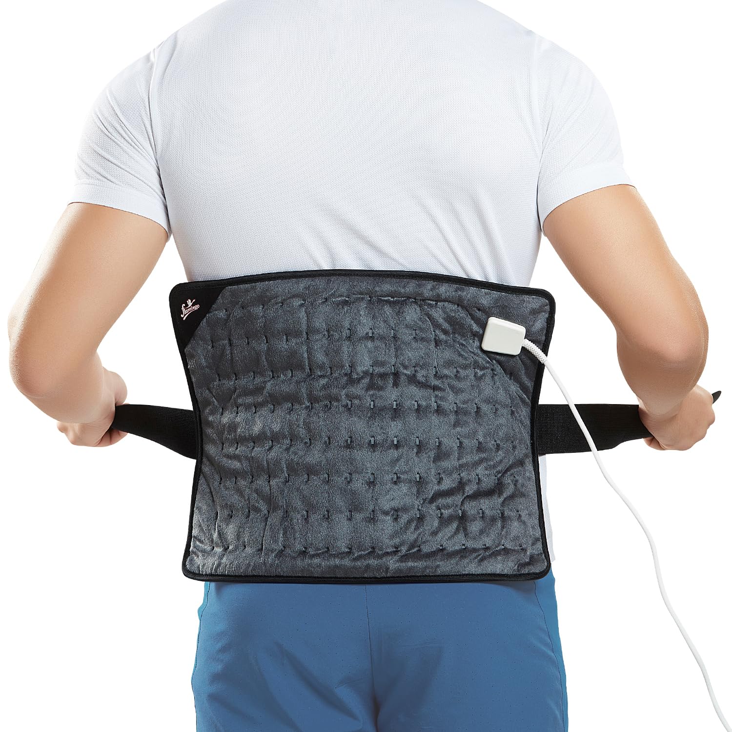 Flamingo Plus Orthopaedic Heating Pad - JUMBO SIZE for Back Pain & Period Cramps Relief – Heat Belt with Temperature Controller | 2-Years Warranty | Ideal Gift for Women, Parents & Loved Ones | 41 Cm X 31.5 Cm | - Image 2 thumbnail