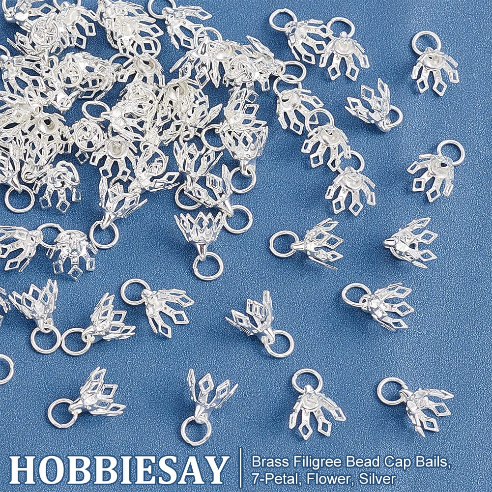 PandaHall Blumen-Perlenkappen – 60 Stück In Gold, Silber, Platin, Messing, Für Schmuck DIY, 10x7,5 Mm