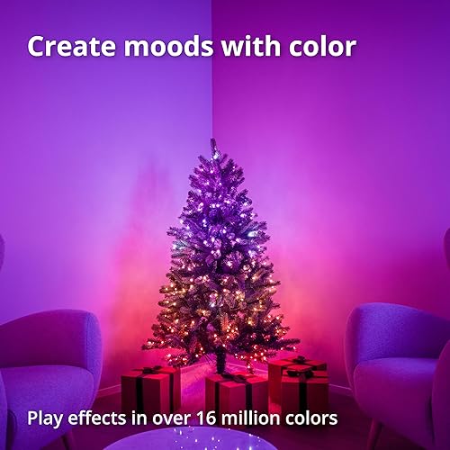 Miniatura 2 de Twinkly Árbol de Navidad preiluminado  Árbol real artificial de 5 pies con luces LED RGB  Árbol de Navidad preiluminado perfecto para la decoración