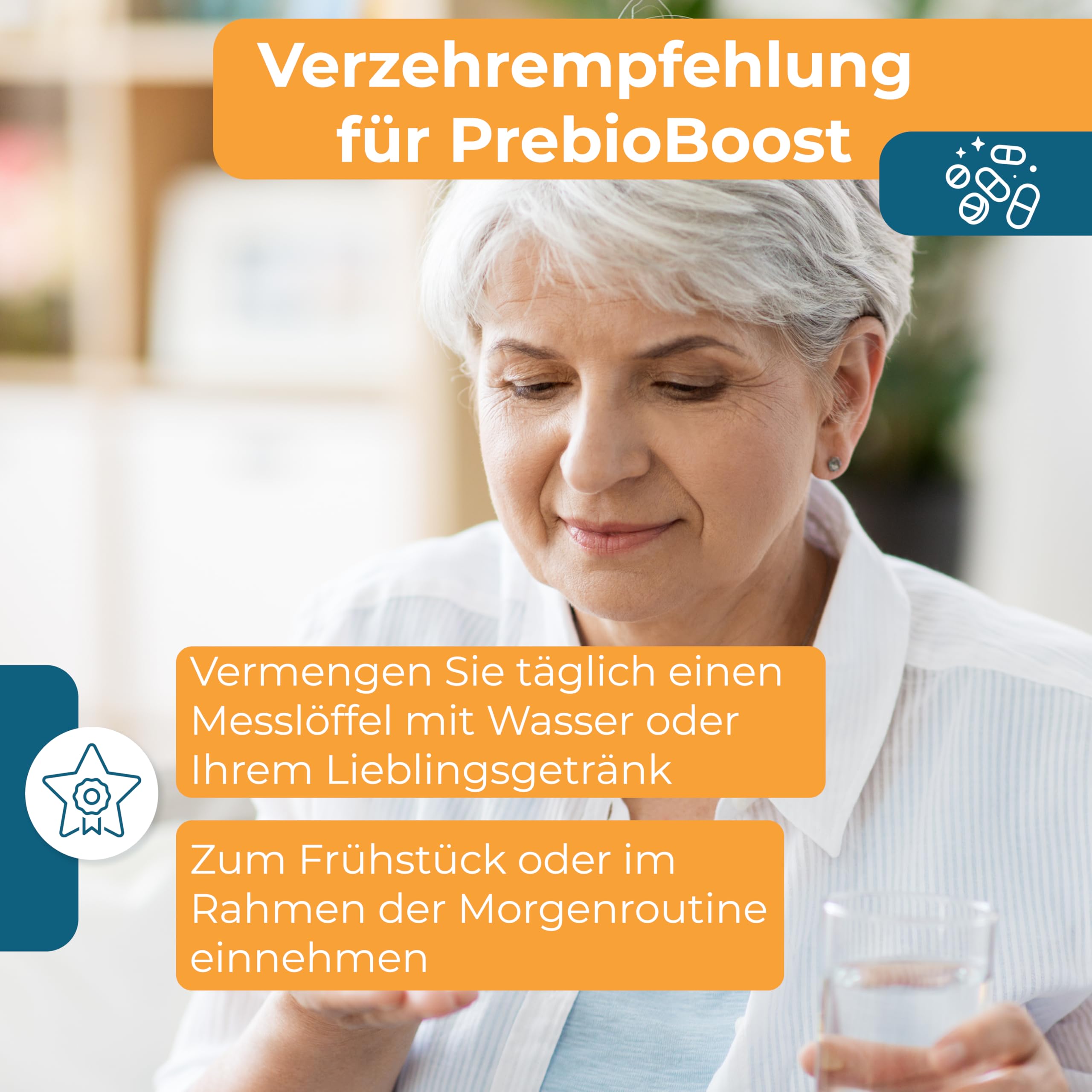 PrébioBoost: Natürliches Präbiotikum für Senioren – unterstützt die Verdauung, regelmäßiger Stuhlgang & Wohlbefinden des Darms – mit Baobab, Akazie und Leinsamen – 30-Tage-Kur (1)