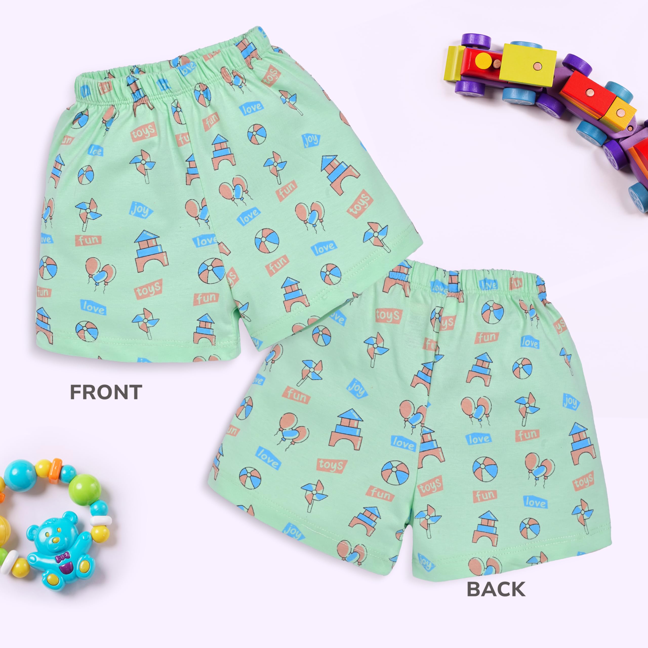 LuvLap Baby Boys & Baby Girls Pack of 5 Regular Shorts 100% Cotton, L (6 to 12 Months) 3