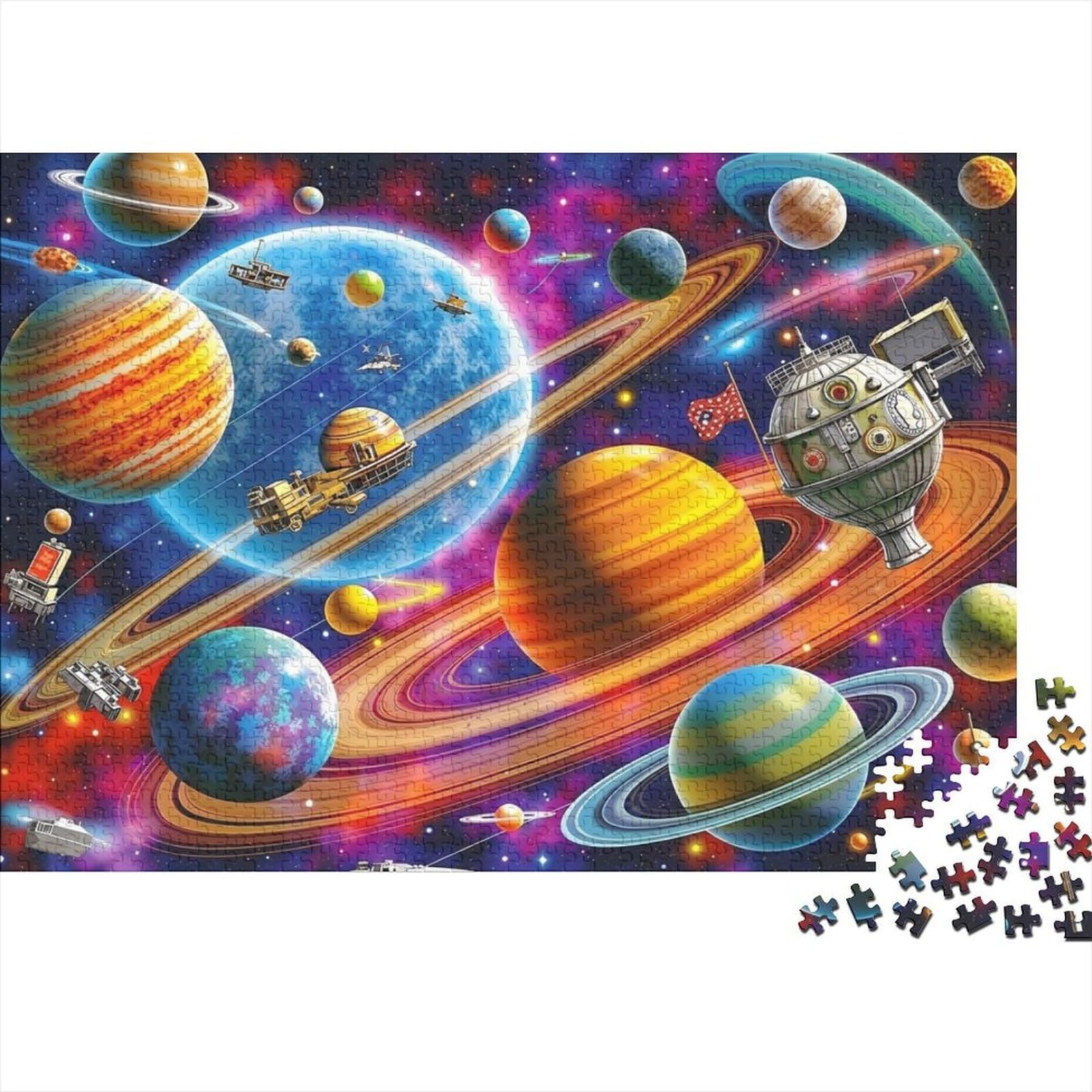 1000 Piece Mini Jigsaw Puzzle For Adults Planet Space Spaceship Gift Idea