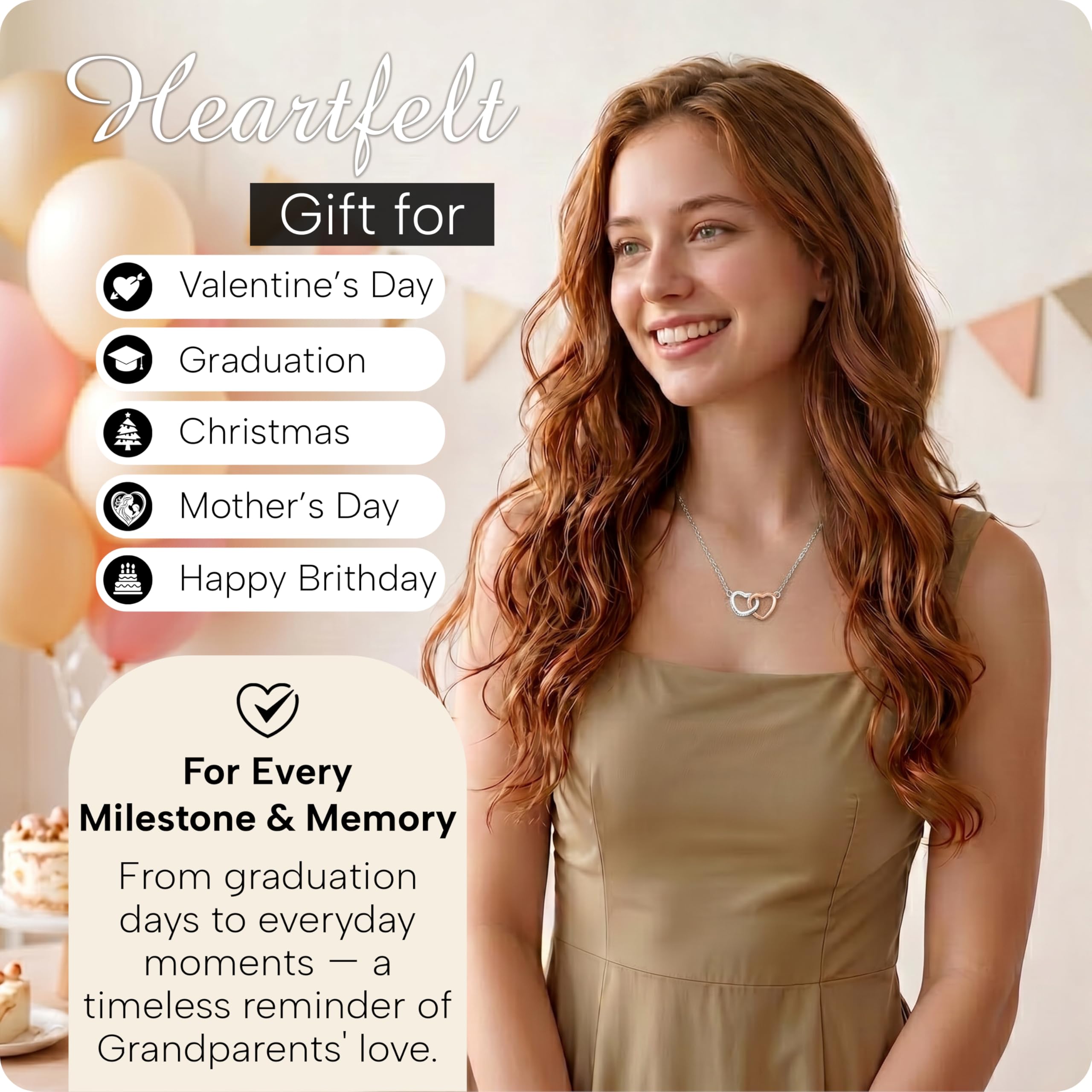 Larvincy Granddaughter Gifts From Grandma Grandpa - To My Granddaughter Necklace With Heartfelt Message & Elegant Box, Jewelry Gift For Birthday, Graduation, Valentines, Mothers Day, Christmas & More