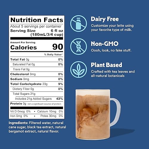 Miniatura 2 de STASH Earl's Delight Latte - Concentrado de té negro a base de plantas sin lácteos, con cafeína, 32 onzas líquidas, 5 porciones