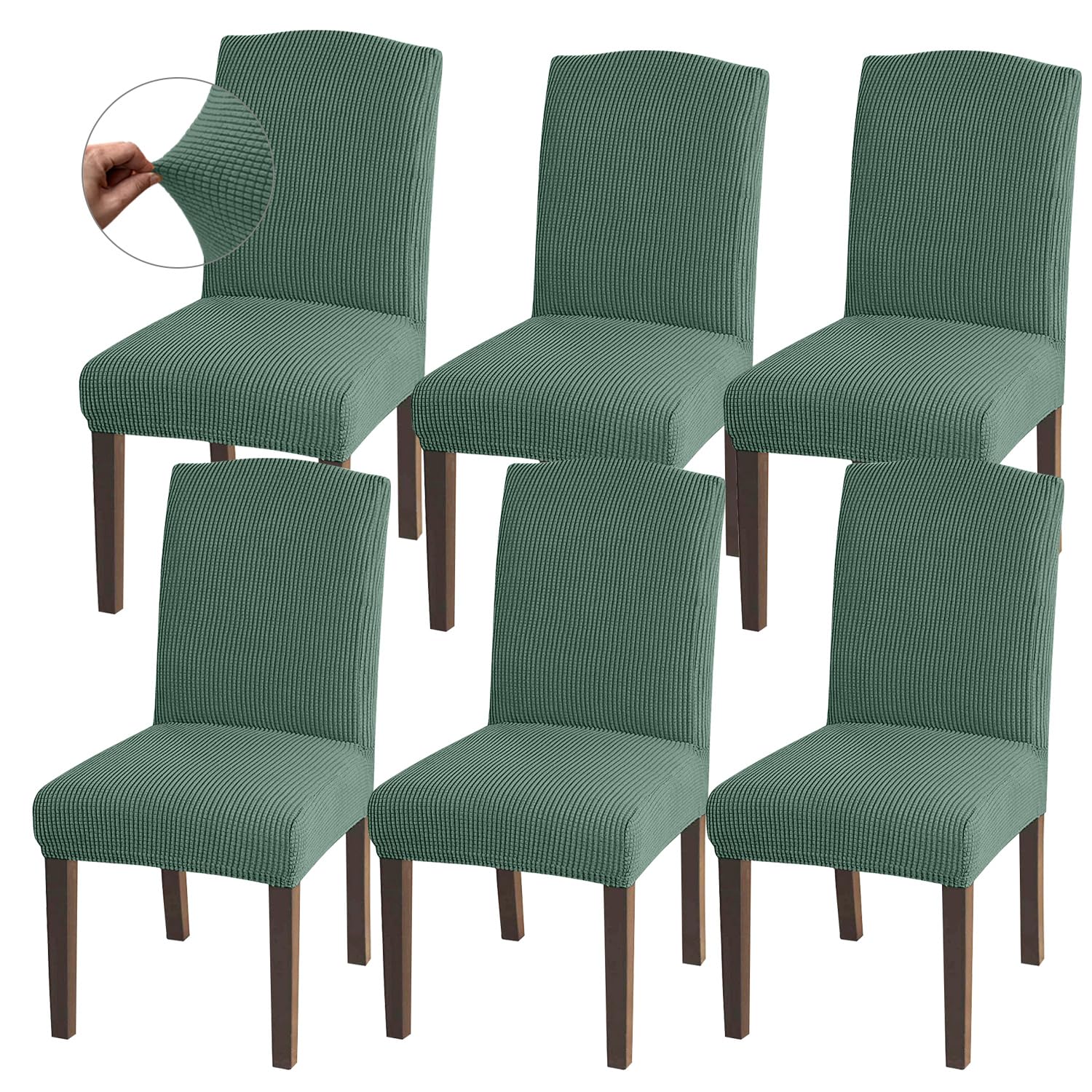 Granbest Hohe Dehnung Stuhlhussen, Universelle Passform Jacquard Esszimmerstühle Bezüge, Abnehmbare Stuhl Protektors für Esszimmer, Küche, Restaurant und Hotel