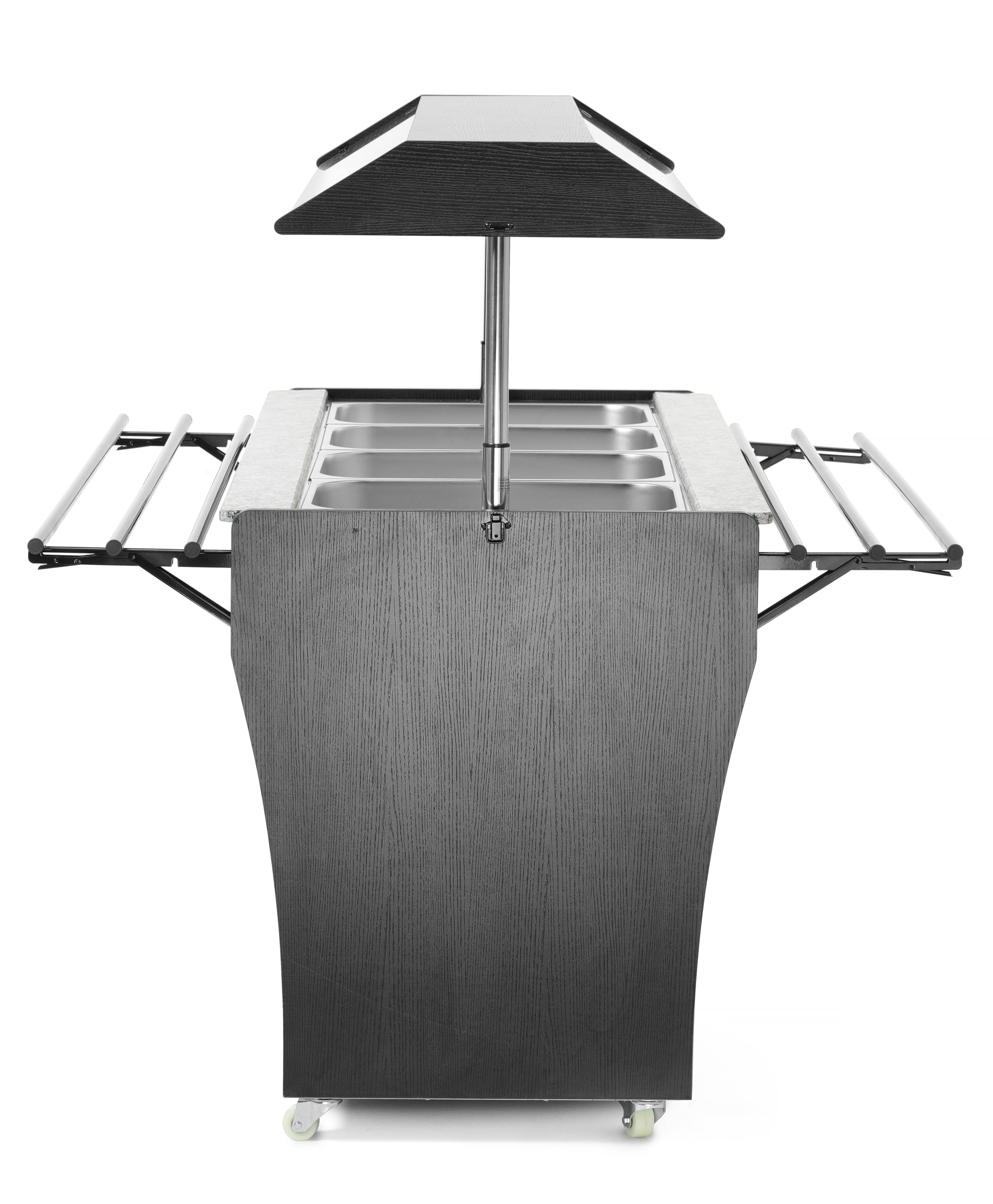 HENDI Buffet-Theke Gekühlt – 4x GN1/1, 2°-10°C, Edelstahl, Mit Rollen