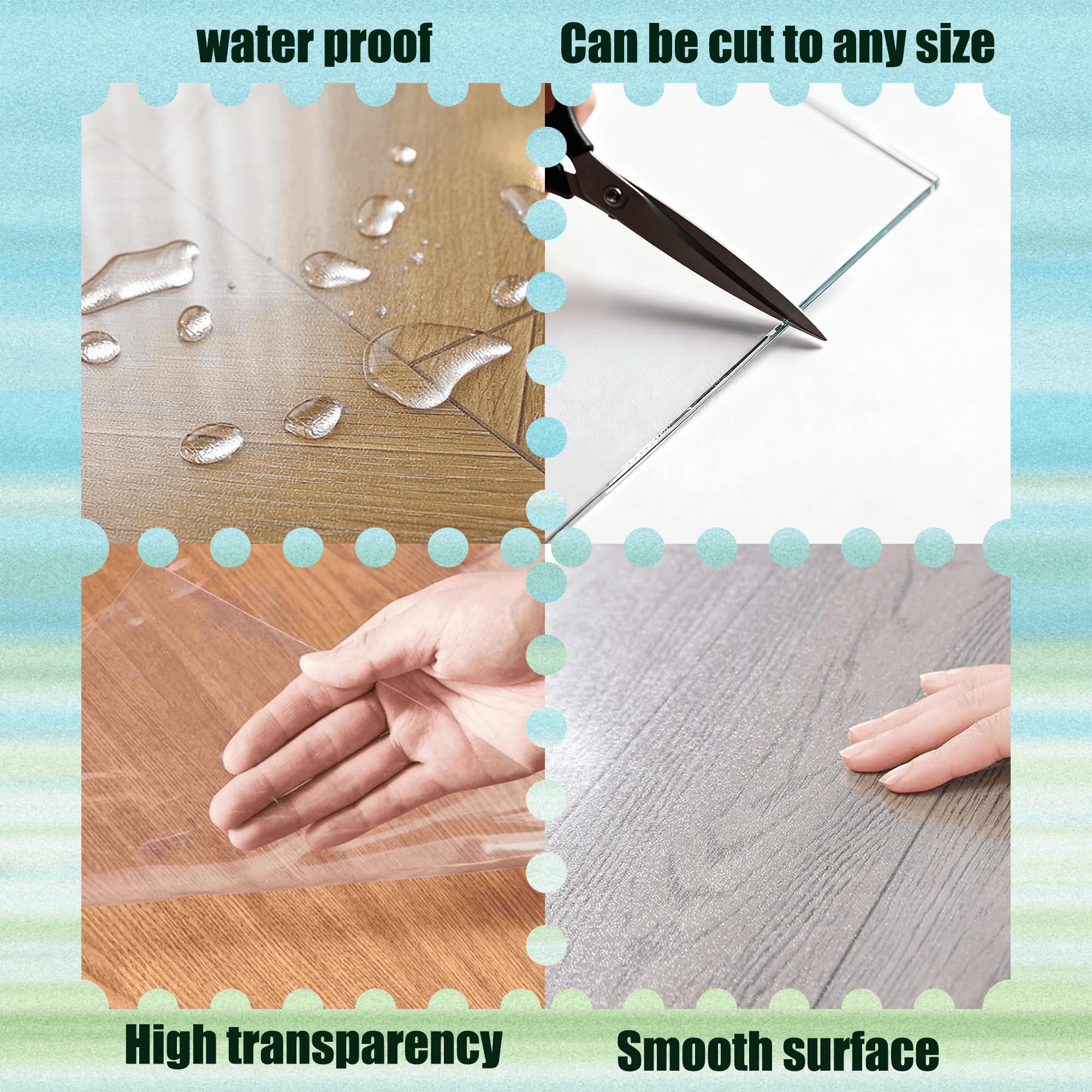 Protector de Suelo 60 x 195 cm Resistente a Los Arañazos, Antideslizante Alfombrilla de Protección para El Suelo Varios Tamaños para Oficina, Parquet, Escritorio O Gaming, Color Transparente