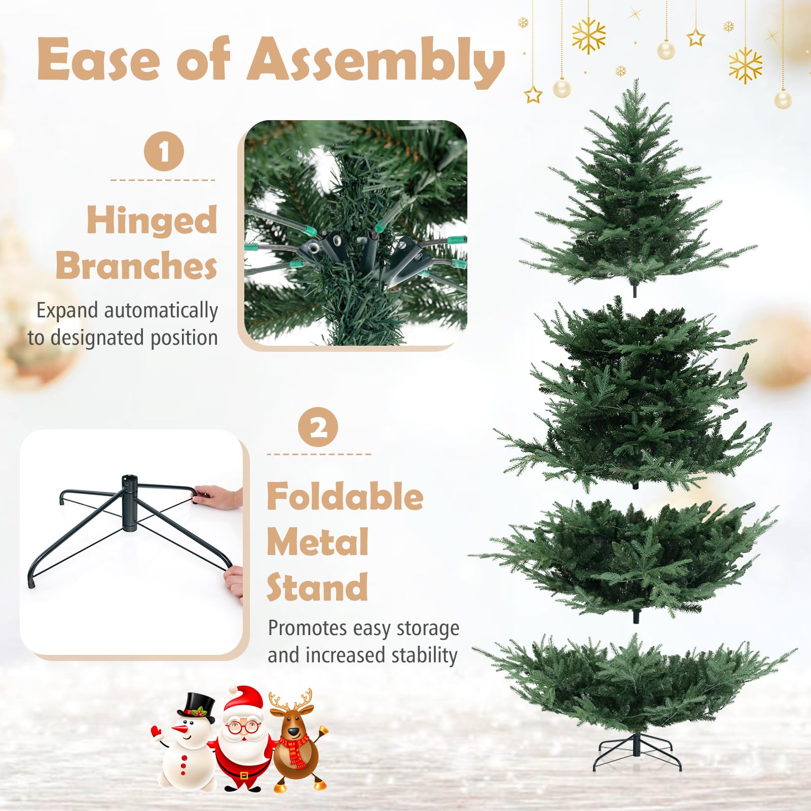 KOMFOTTEU Sapin Noël Artificiel avec Lumières, 1480 Branches, 240 cm
