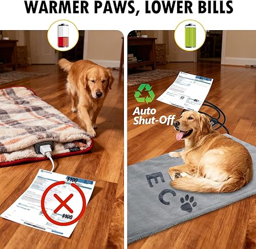 Miniatura 5 de Almohadilla térmica para perros, 6 temperaturas ajustables y 5 temporizadores, almohadilla térmica grande para perros, almohadilla térmica