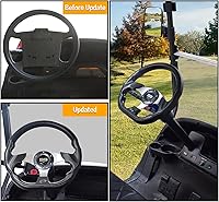 Vista 5 de D Golf Cart - Volante de 12.5 pulgadas, para Club Car EZGO Yamaha carrito de golf, con botón de bocina de coche, volante de carreras genial
