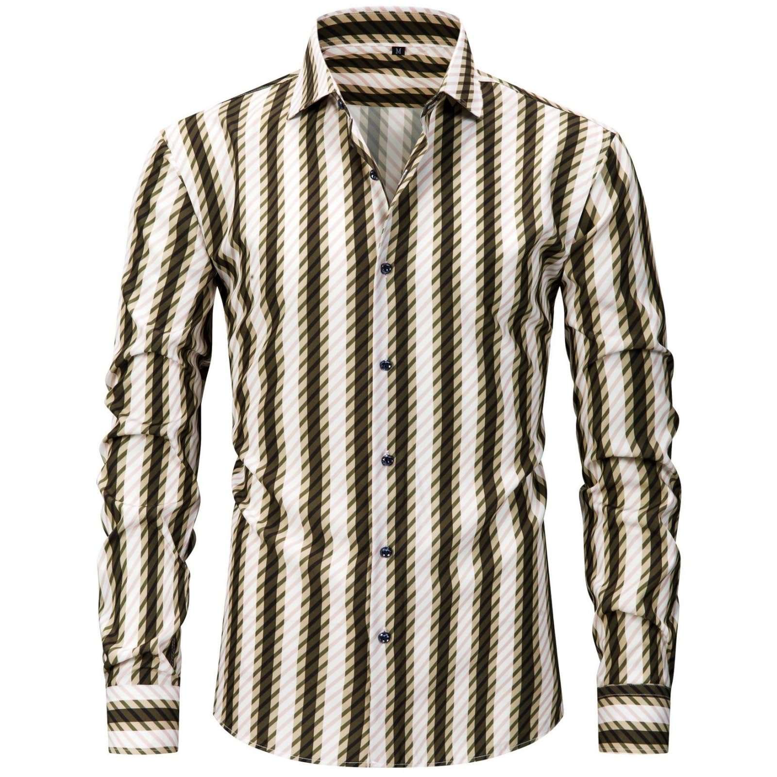 Shirts for Men Transitional Weather Slim Fit Blouses Long Sleeve Button Down Tops Business Casual Dress Shirts